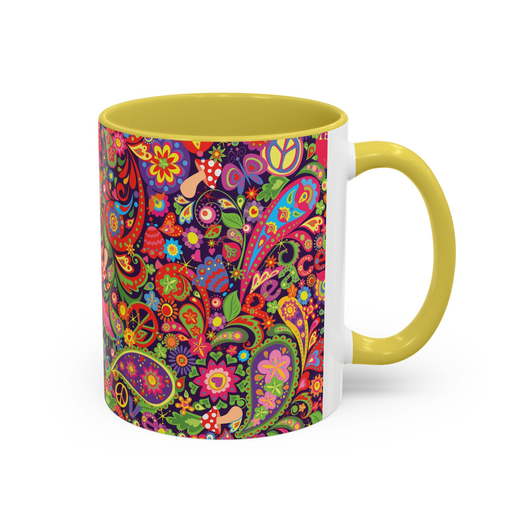 Psychedelic Paisley Peace Mug | Colorful 11oz or 15oz Ceramic