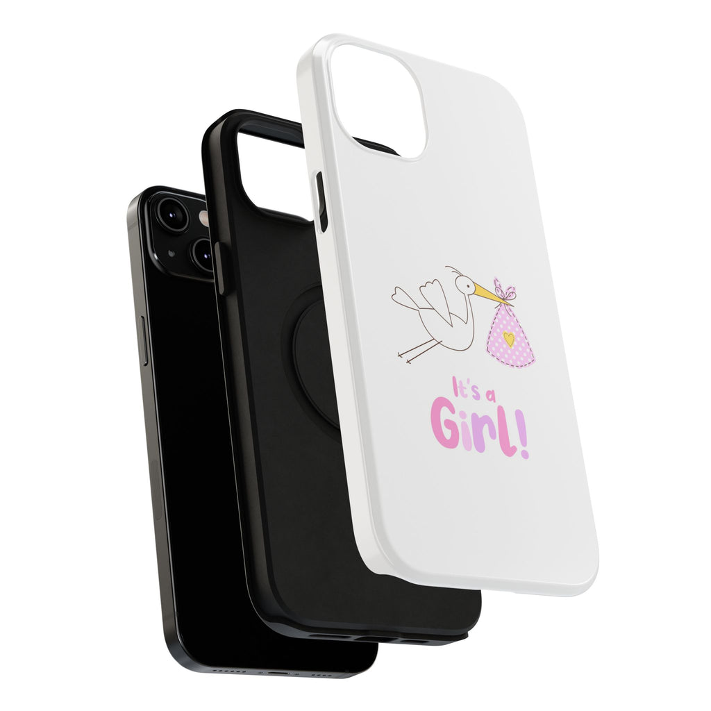 Phone Case - "It's a Girl!" Stork Baby Announcement Impact-Resistant Case