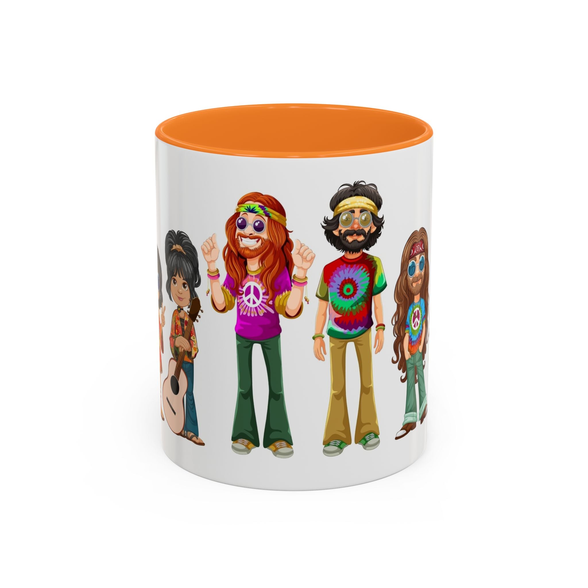 Retro Hippie Characters Mug | 11oz or 15oz Color Accent Ceramic