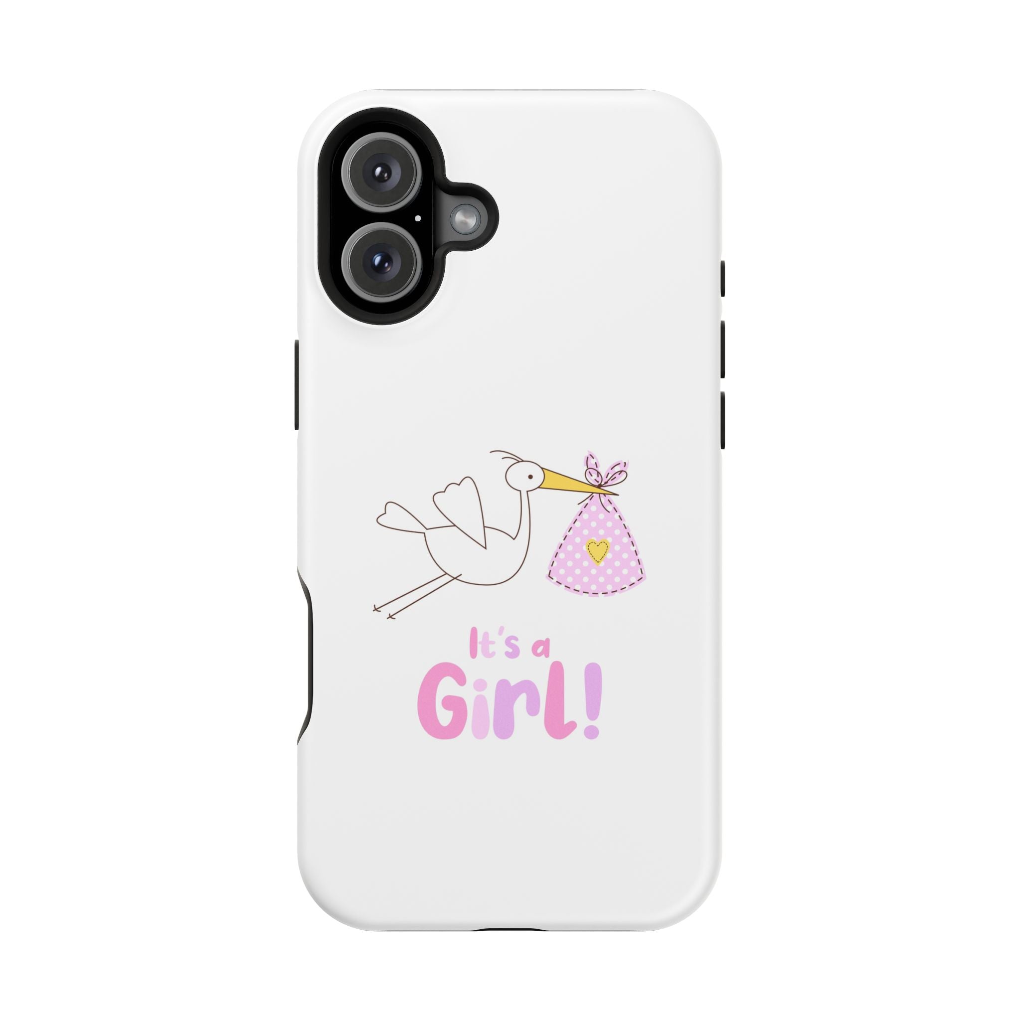 Phone Case - "It's a Girl!" Stork Baby Announcement Impact-Resistant Case