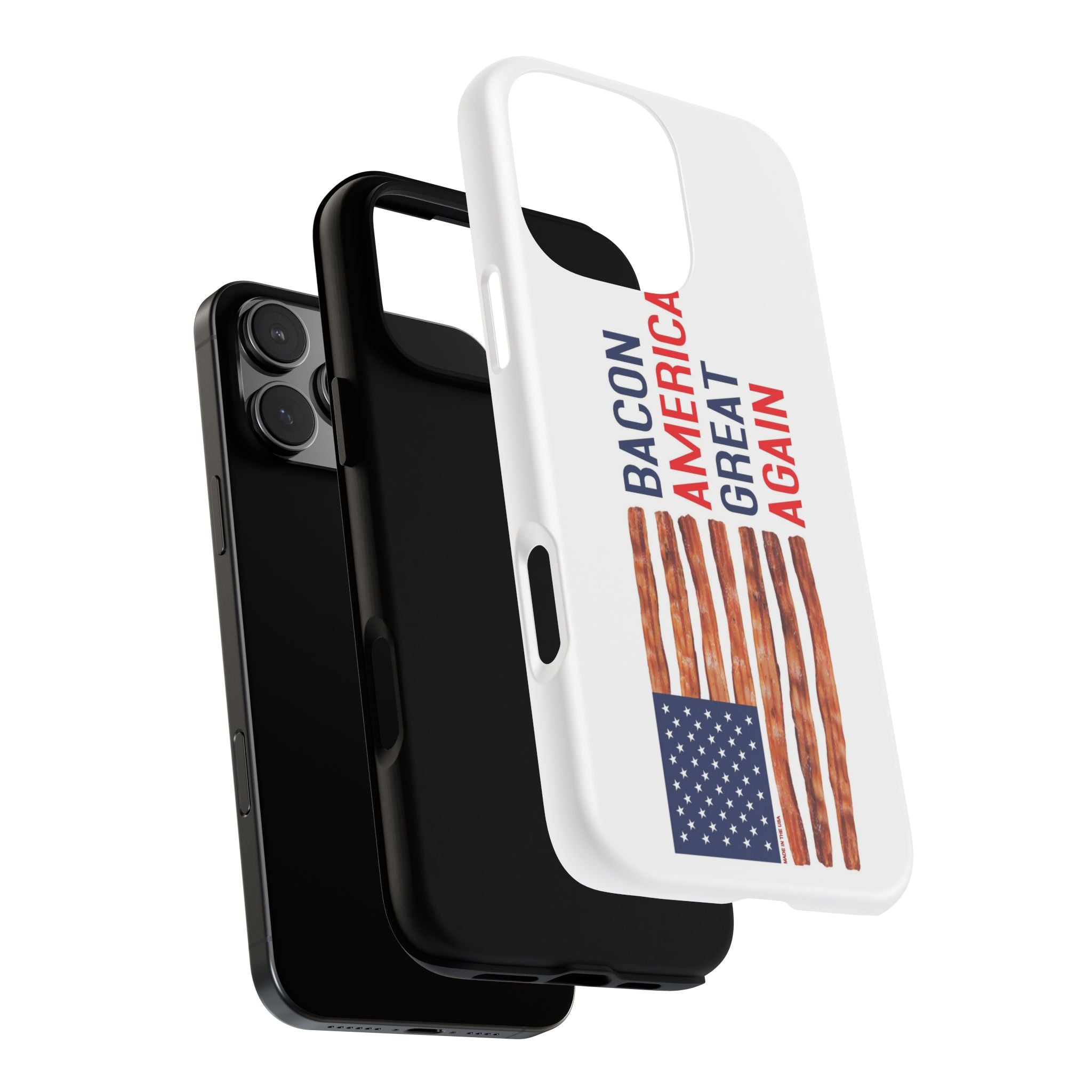 Bacon American Great Again phone case | patriotic bacon flag iPhone case