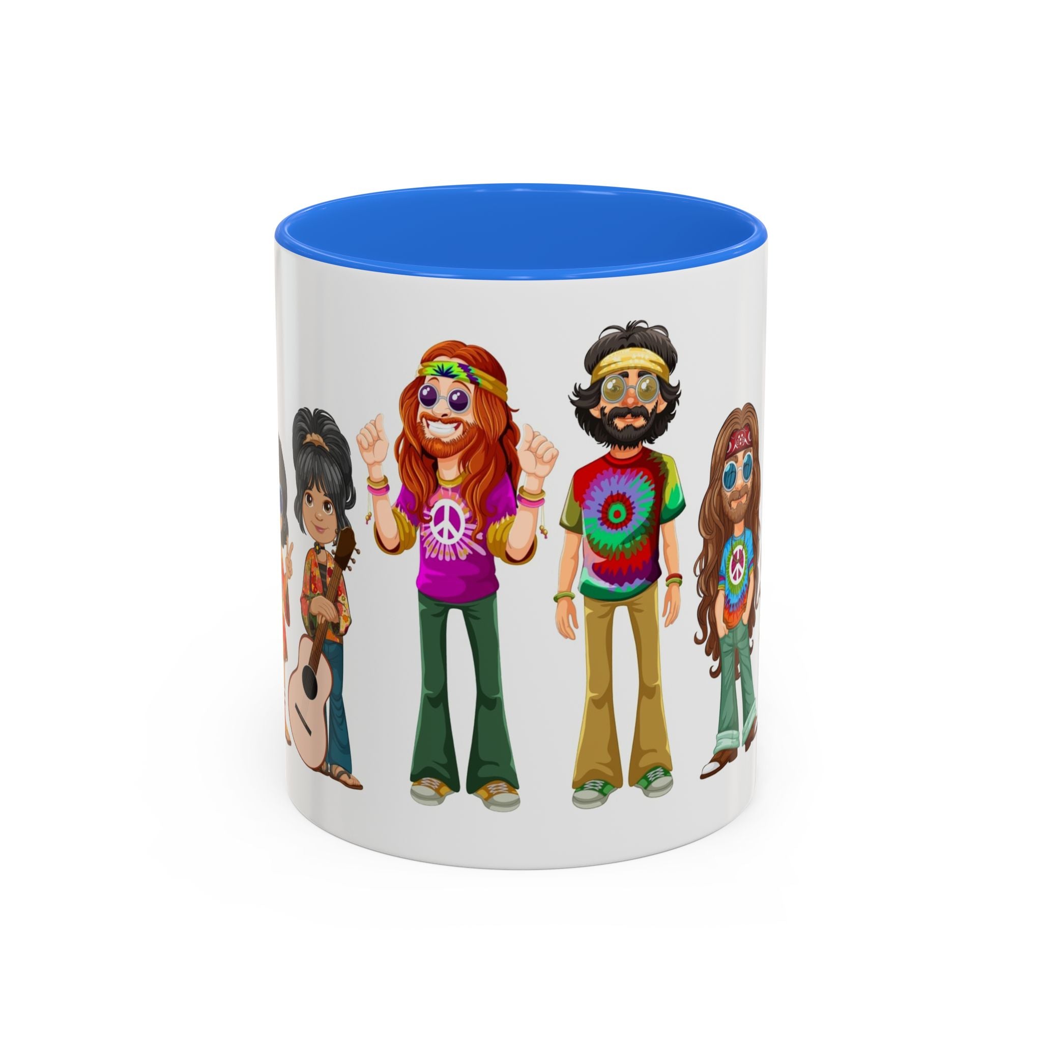 Retro Hippie Characters Mug | 11oz or 15oz Color Accent Ceramic