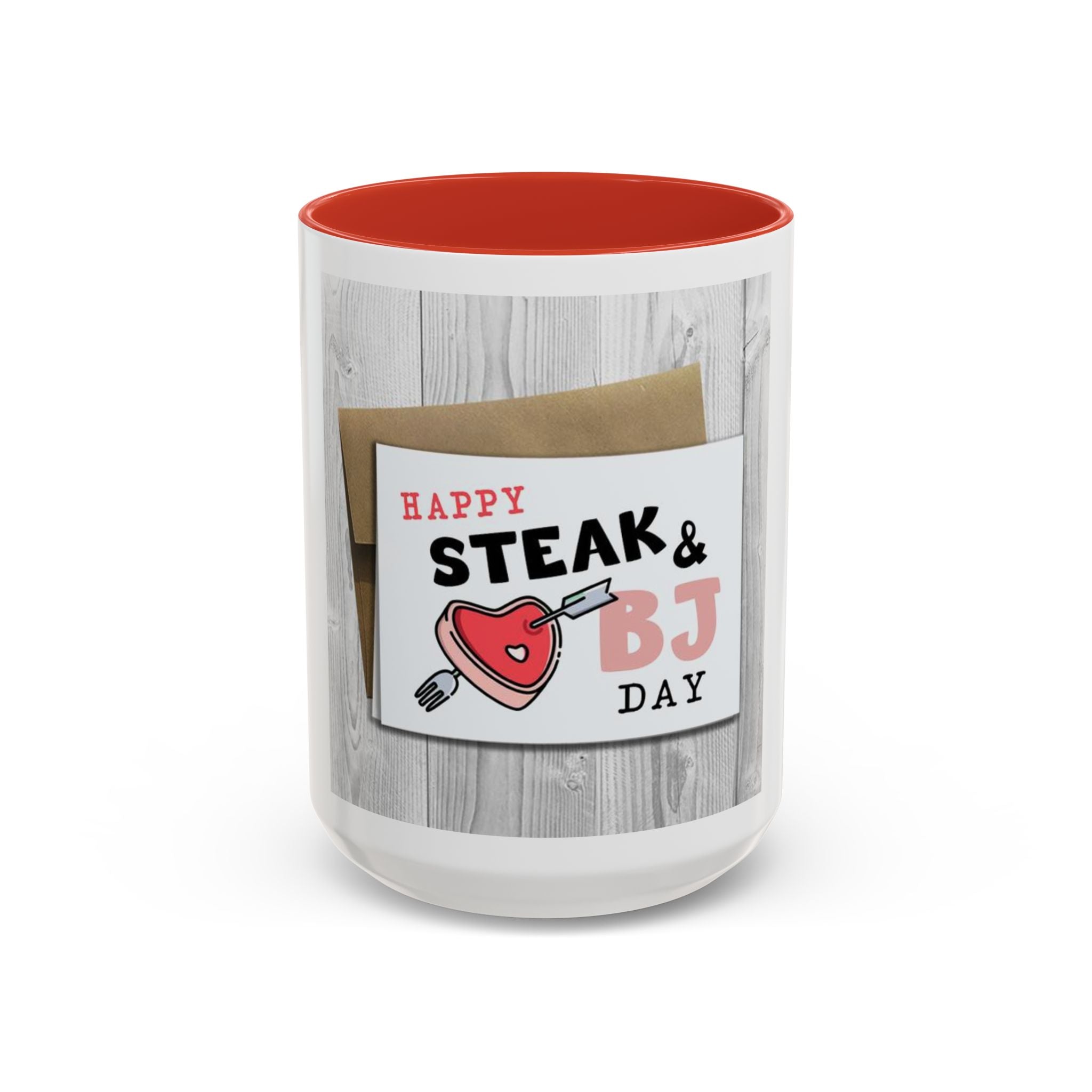 Happy Steak & BJ Day Mug | Novelty Coffee Mug, Humorous Holiday Design