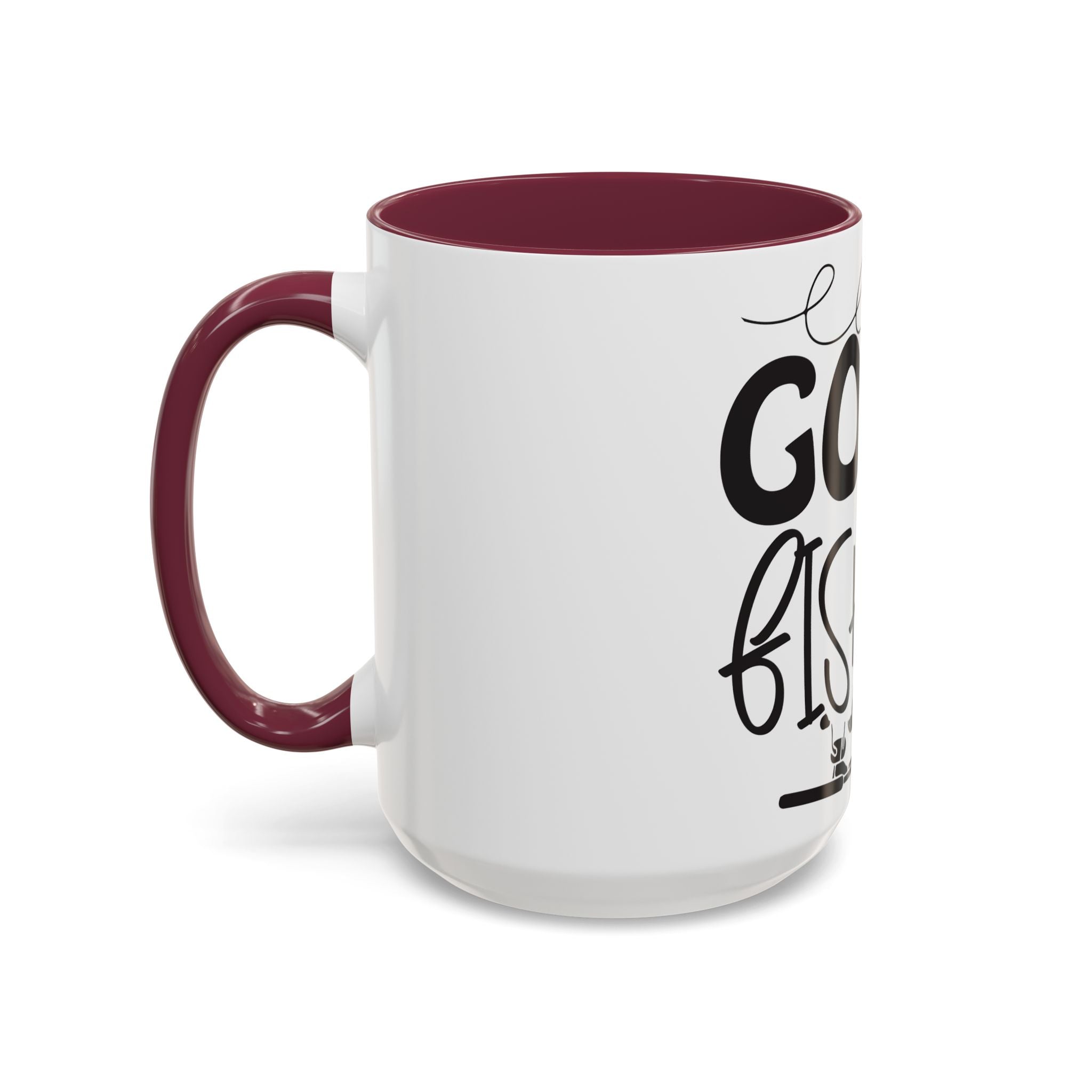 Gone Fishing mug | Fishing typography coffee mug, black handle and rim