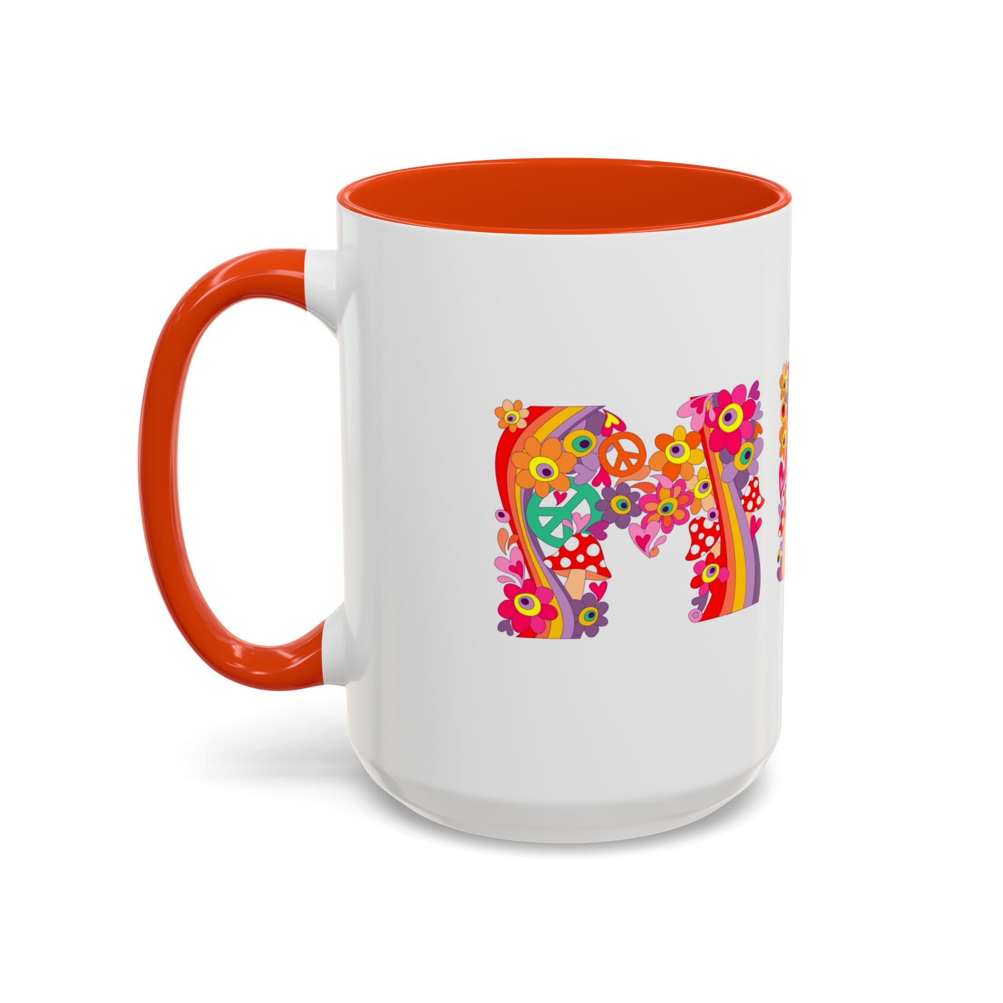 Retro Peace Flower Power Mug | Colorful 70s Hippie Design