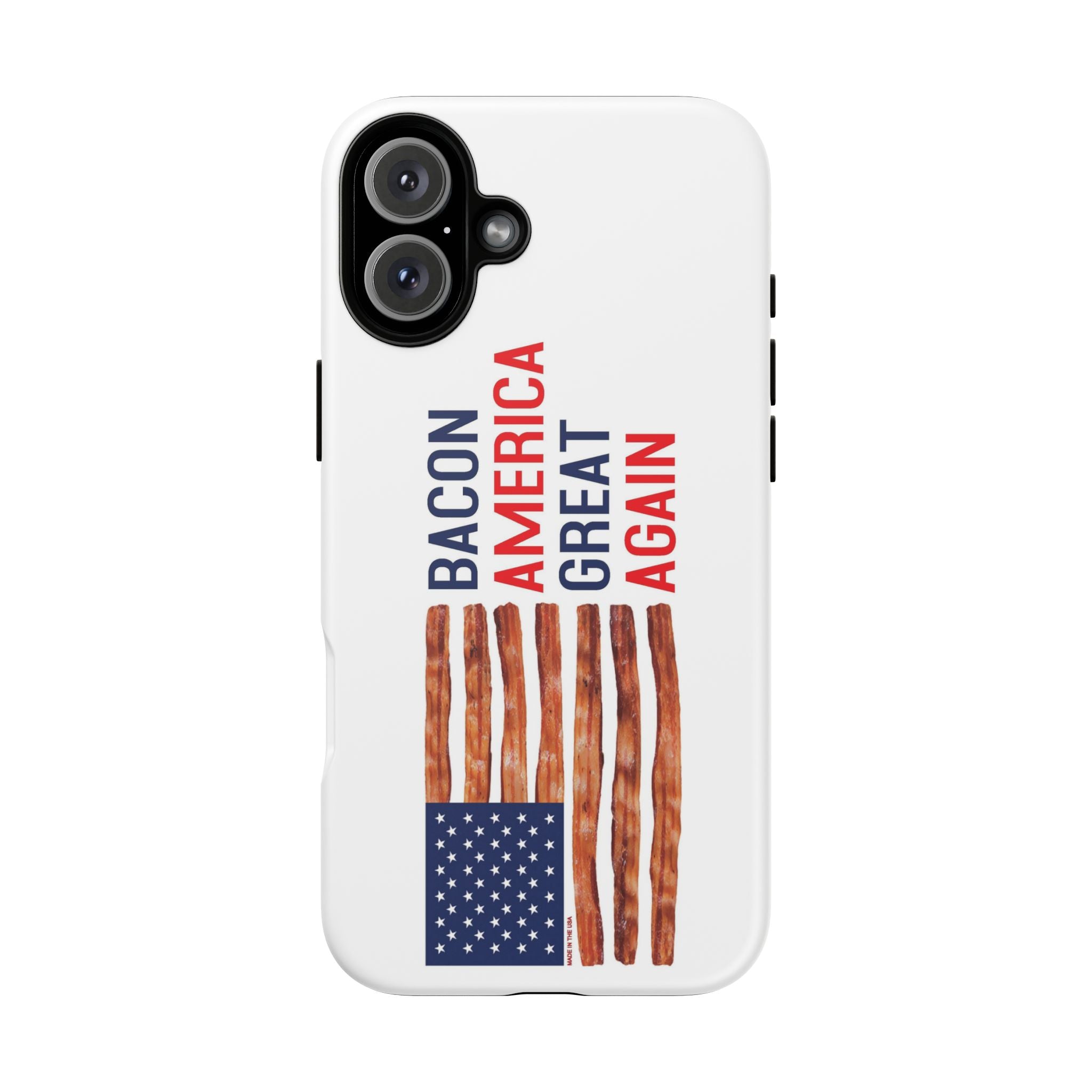 Bacon American Great Again phone case | patriotic bacon flag iPhone case