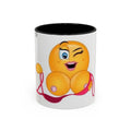 Winking Boob Emoji Mug Accent Coffee Mug | 11oz 15oz