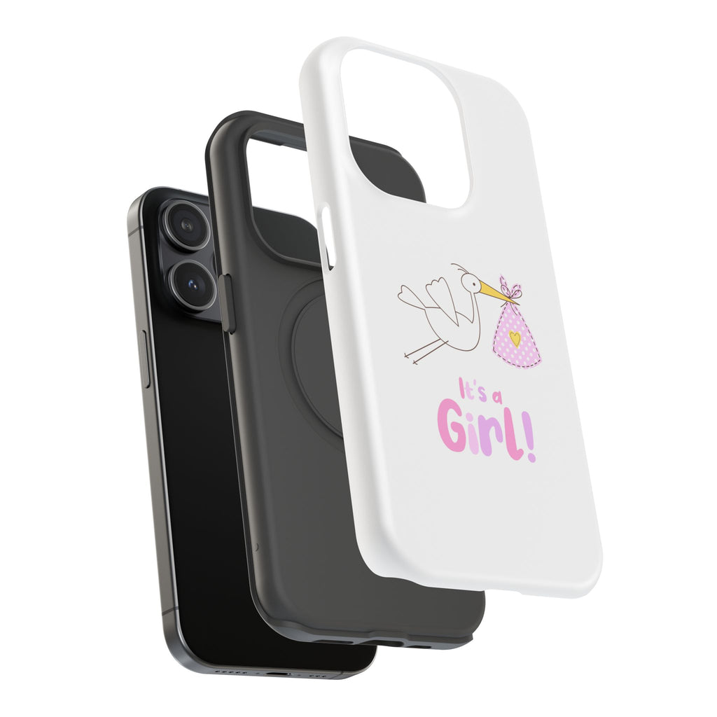 Phone Case - "It's a Girl!" Stork Baby Announcement Impact-Resistant Case