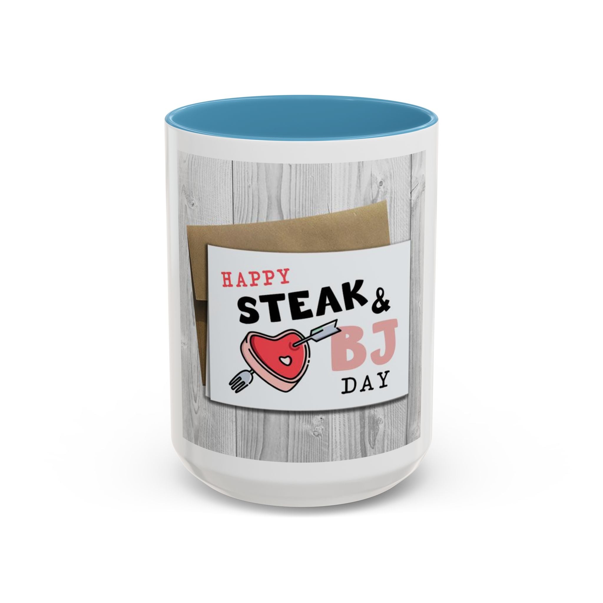 Happy Steak & BJ Day Mug | Novelty Coffee Mug, Humorous Holiday Design
