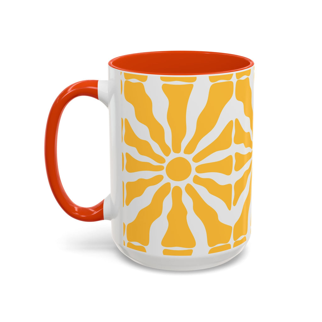 Yellow Sunburst Mug | Ceramic Coffee Cup