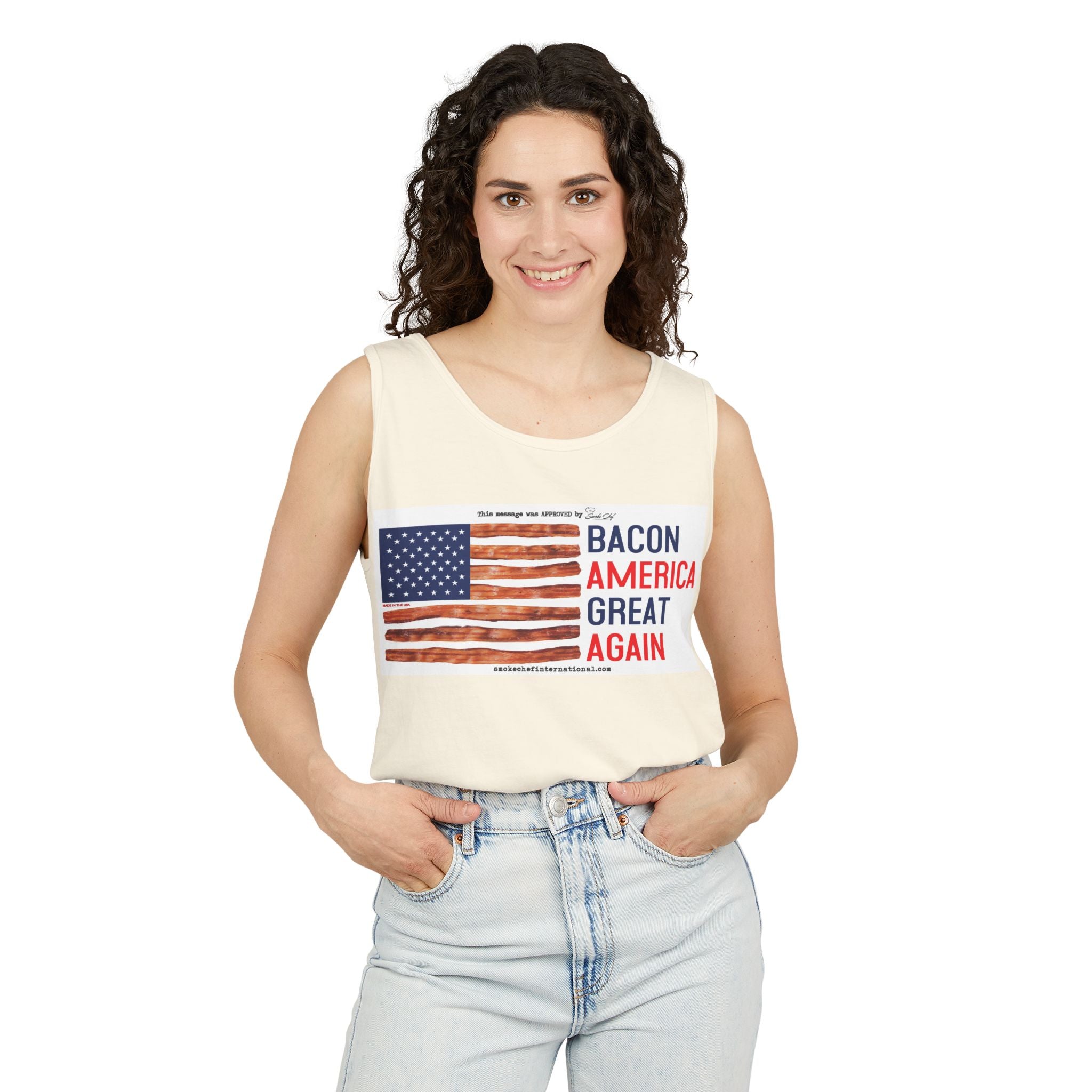Bacon America Great Again Tank Top | American Flag Bacon Graphic