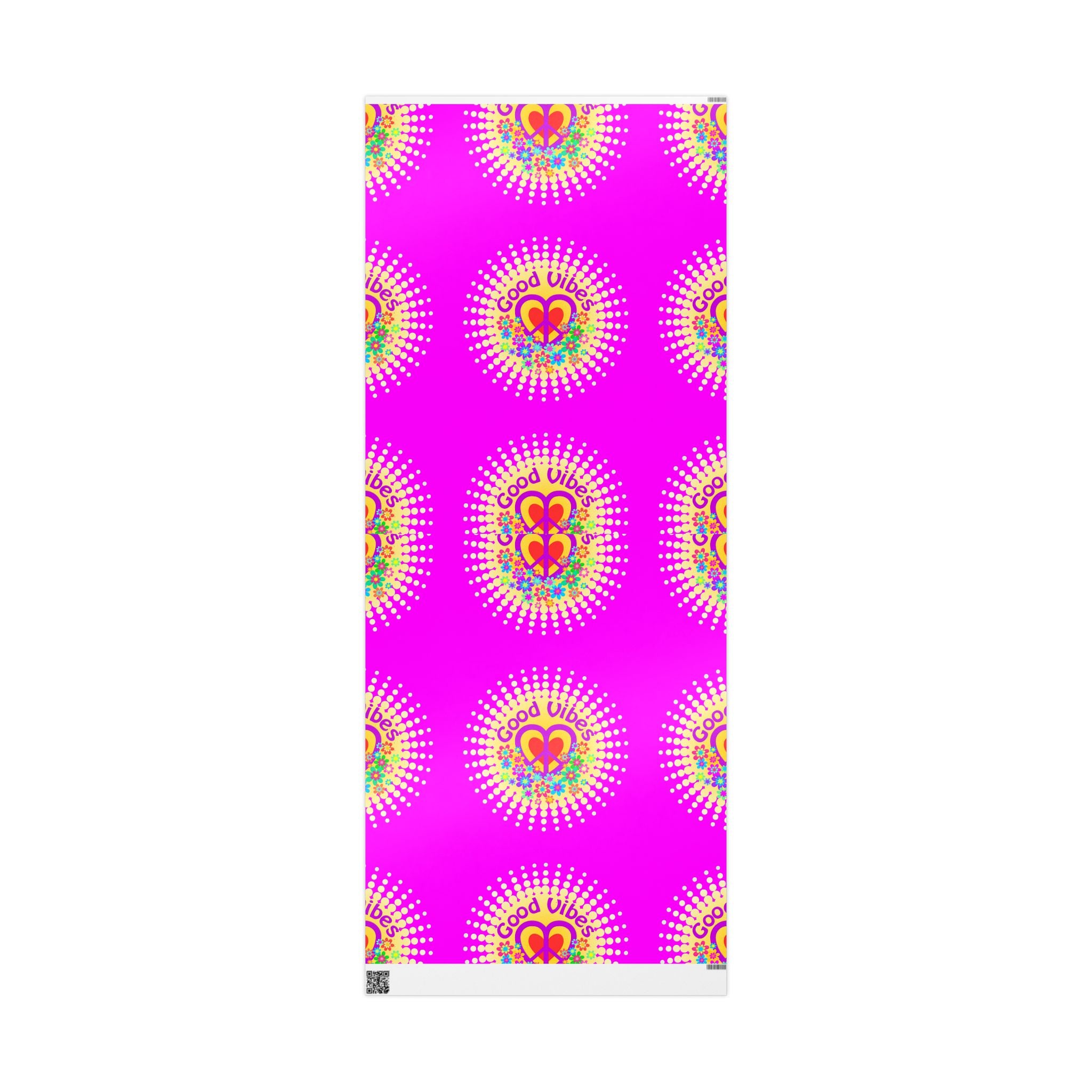 Bright Pink Floral Wrapping Paper Roll — Retro Daisy Gift Wrap