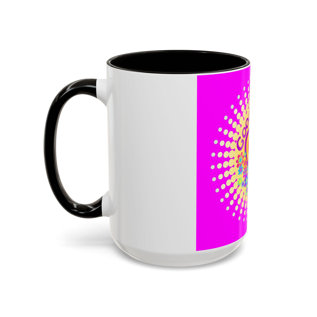 Good Vibes Peace Heart Floral Mug | Colorful 11oz 15oz Ceramic