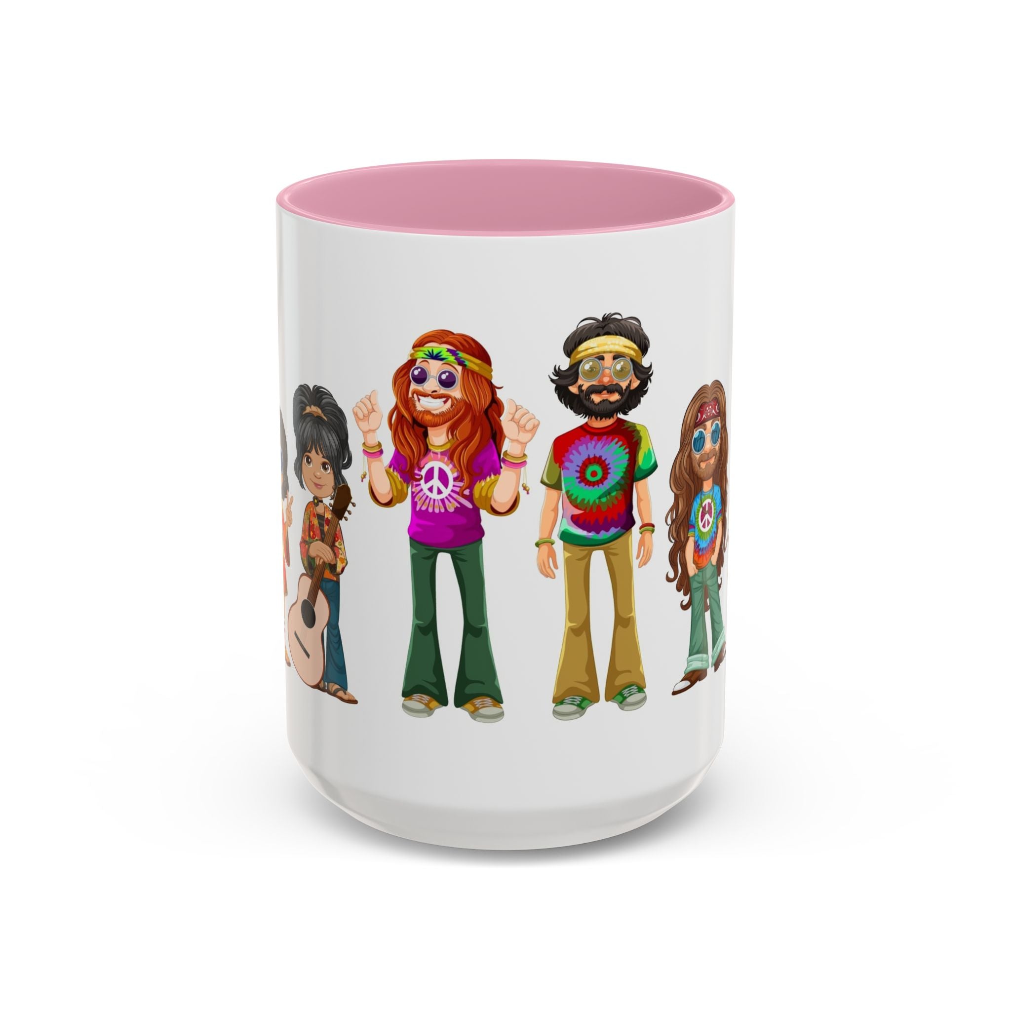 Retro Hippie Characters Mug | 11oz or 15oz Color Accent Ceramic
