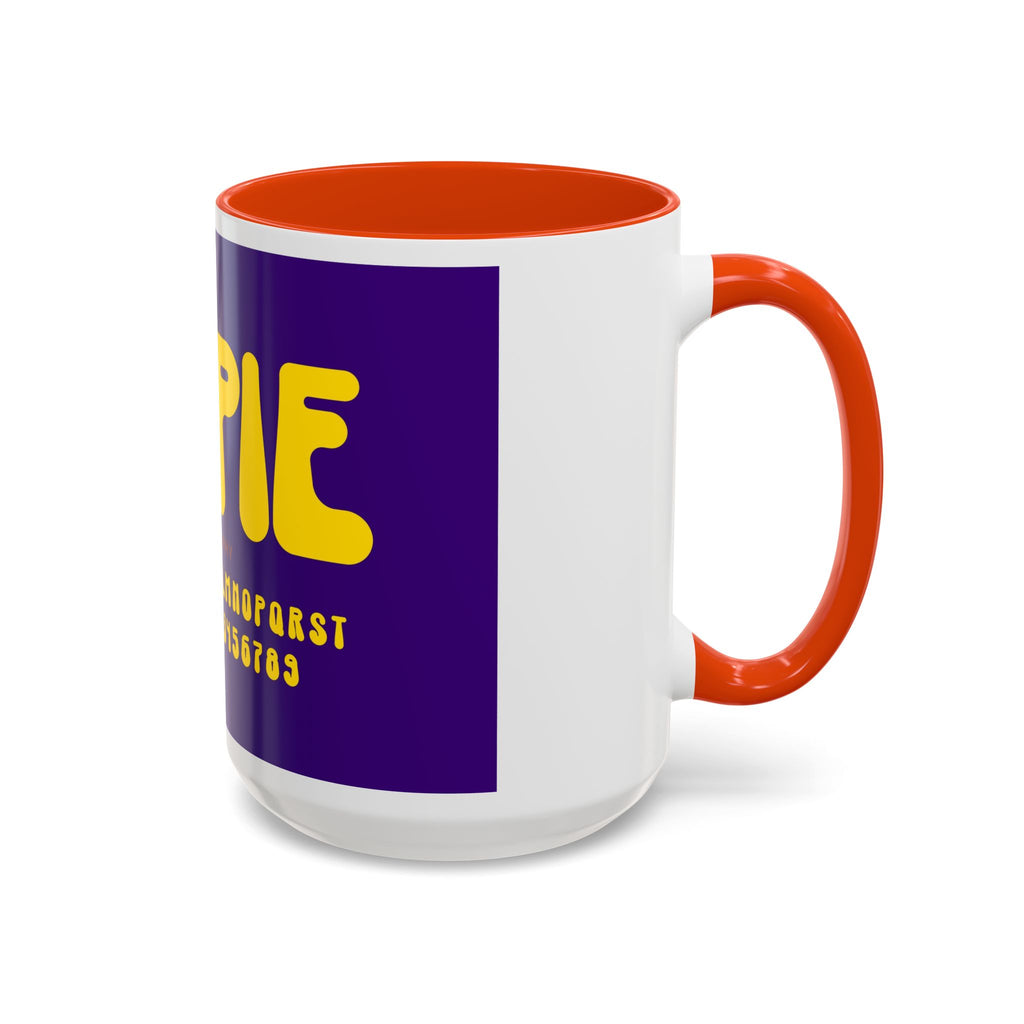 Hippie Typography Mug | Retro 70s Bubble Letters, Purple Yellow 11oz 15oz