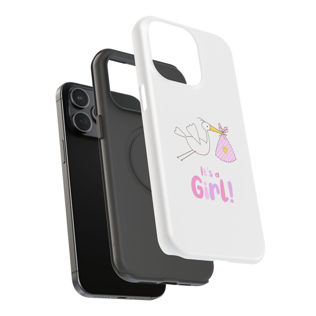 Phone Case - "It's a Girl!" Stork Baby Announcement Impact-Resistant Case