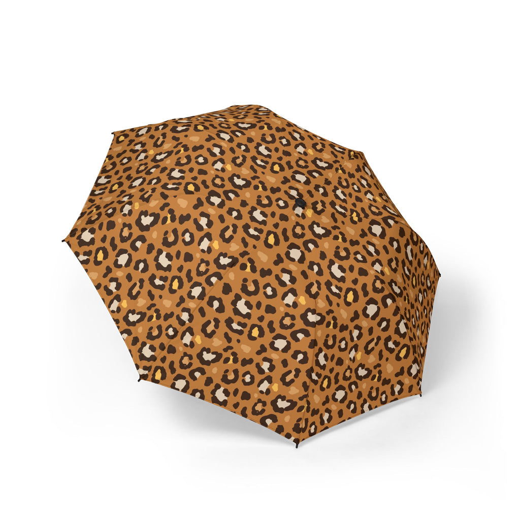 Leopard Print Foldable Umbrella | Compact Travel Rain Umbrella