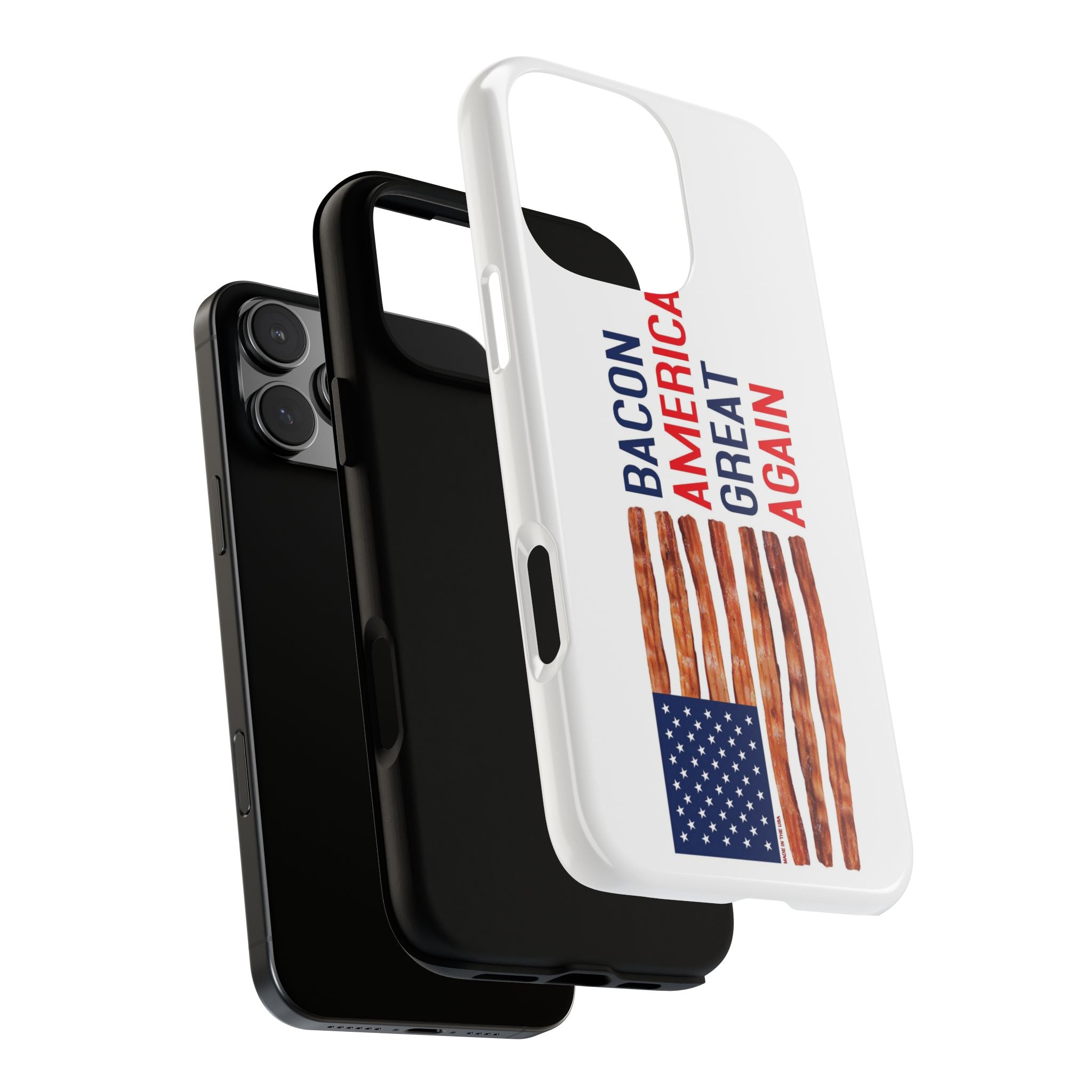 Bacon American Great Again phone case | patriotic bacon flag iPhone case