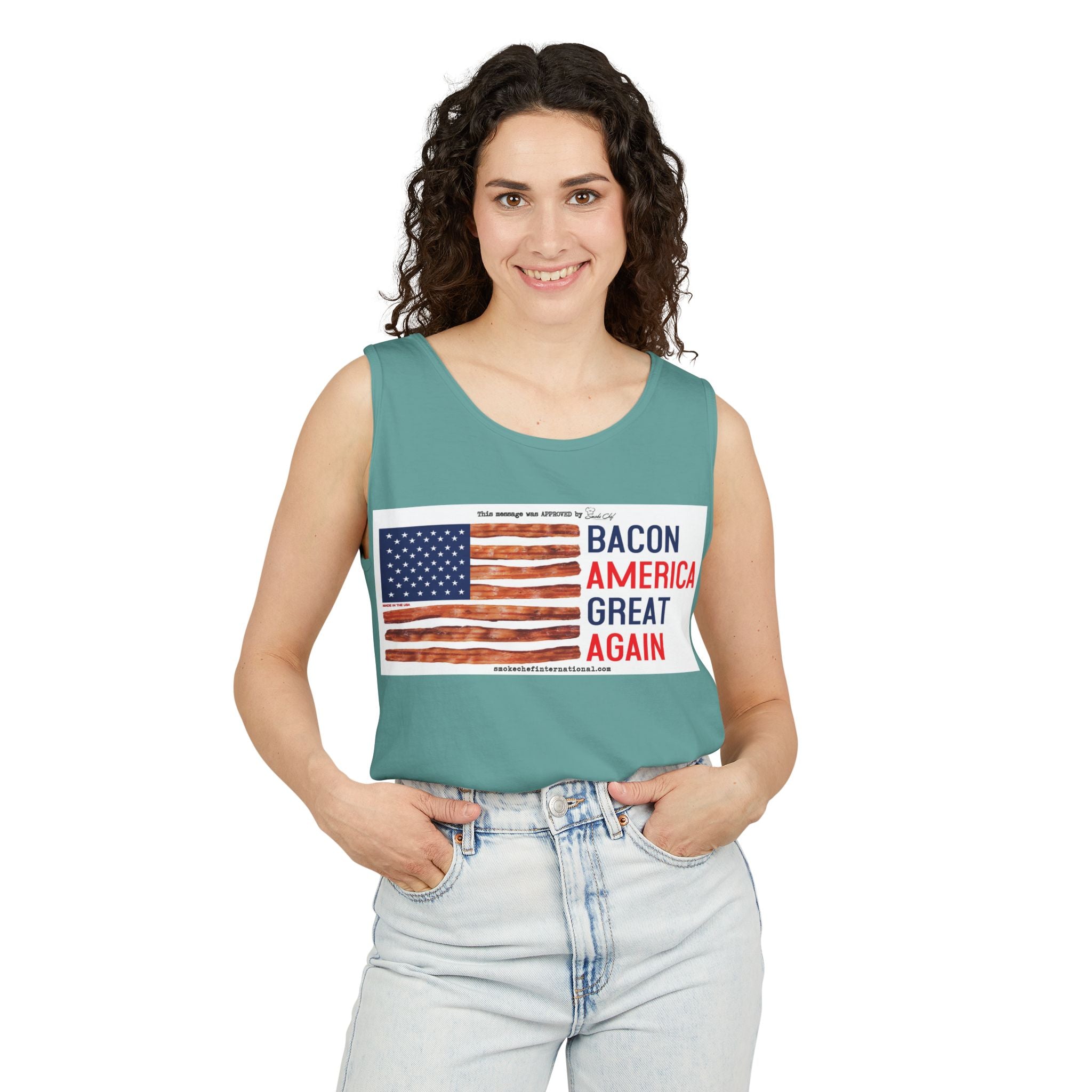 Bacon America Great Again Tank Top | American Flag Bacon Graphic