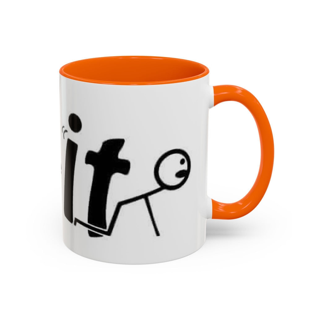 Sit Before It Mug | Funny Stick Figure Coffee Cup, Morning Routine Accent Mug
