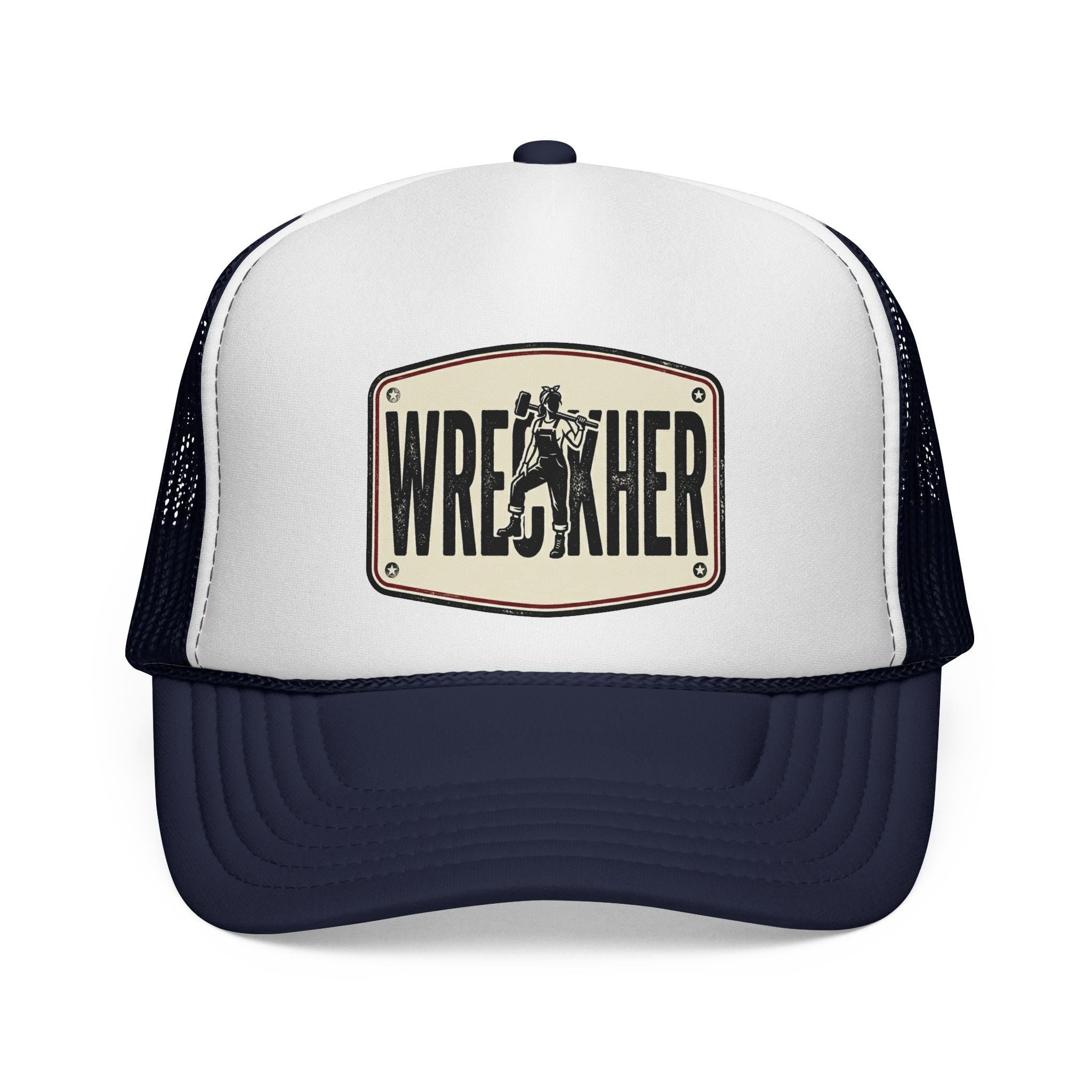 Wreather Vintage Wrestling Patch Trucker Cap | Mesh Back Snapback Hat