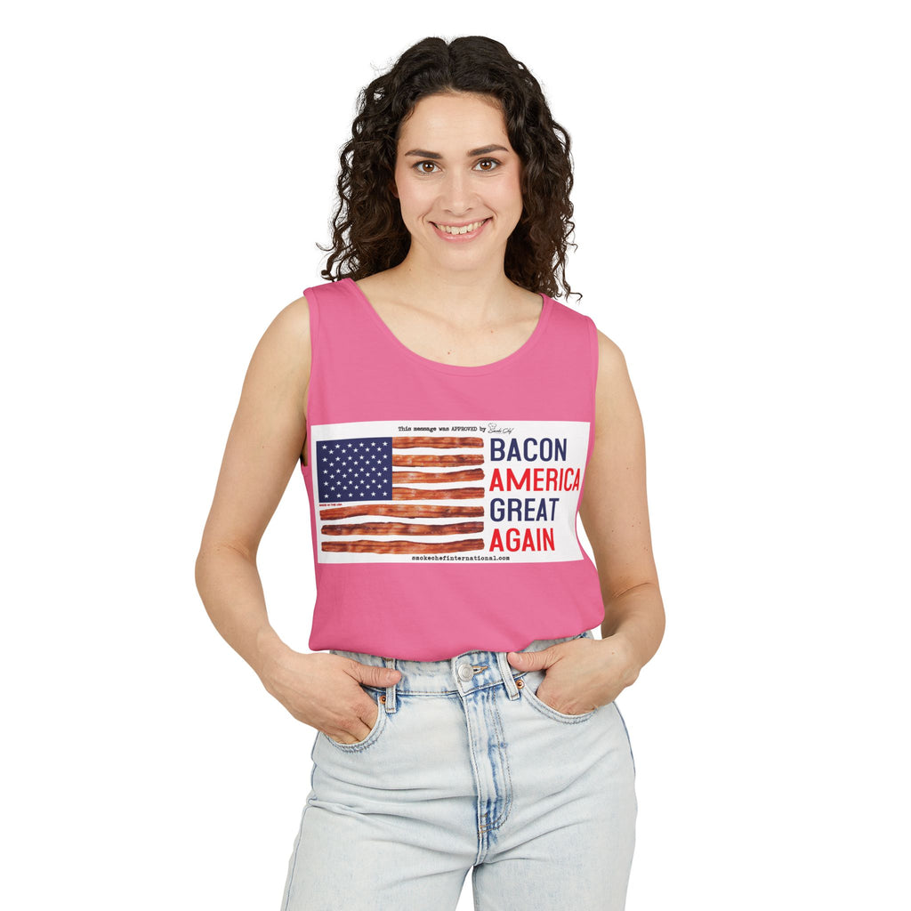 Bacon America Great Again Tank Top | American Flag Bacon Graphic