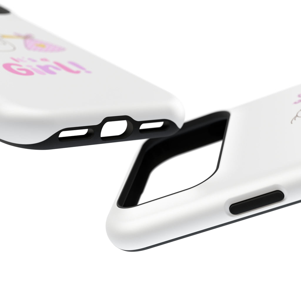 Stork carrying bundle "It's a Girl!" Phone Case | Impact-Resistant Case