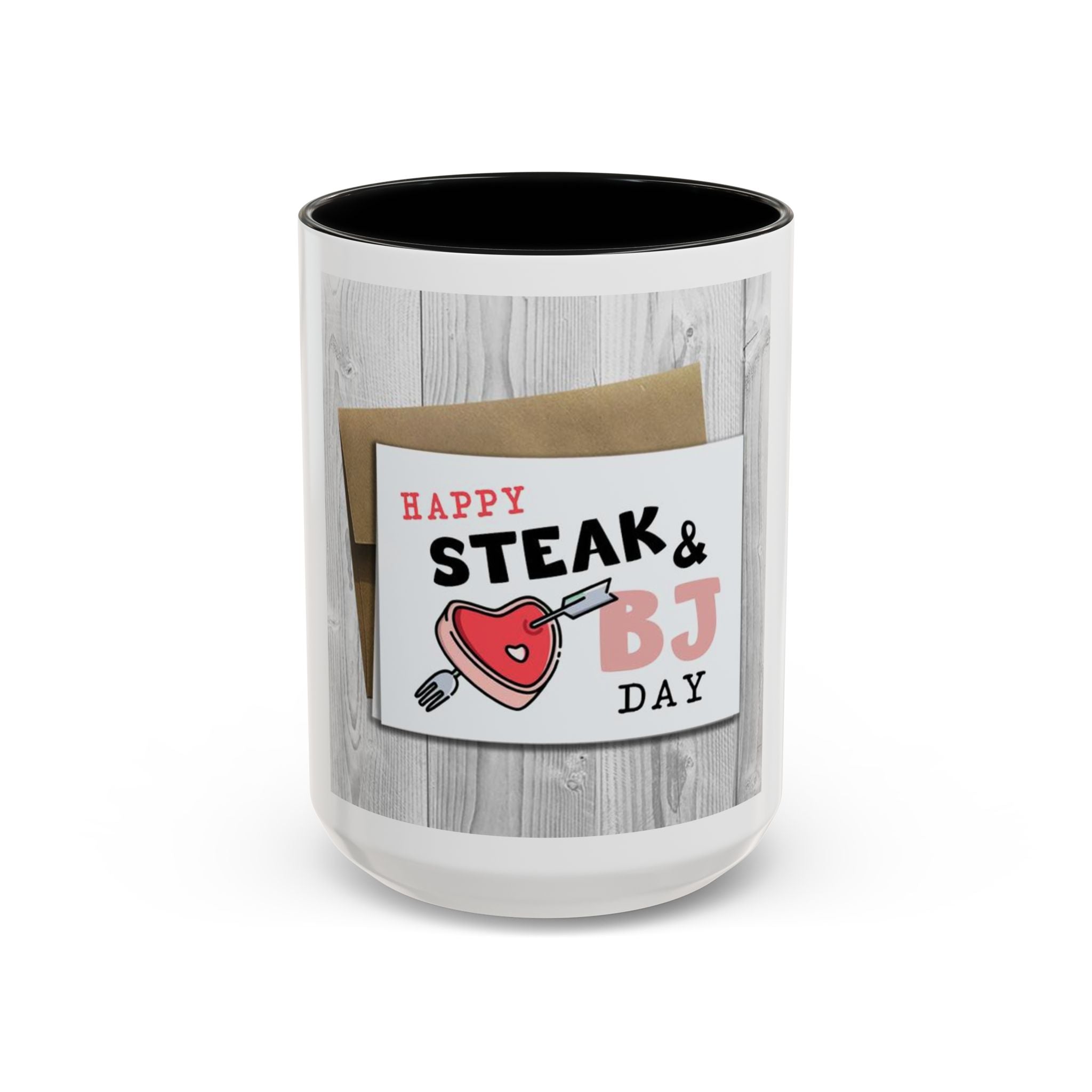 Happy Steak & BJ Day Mug | Novelty Coffee Mug, Humorous Holiday Design