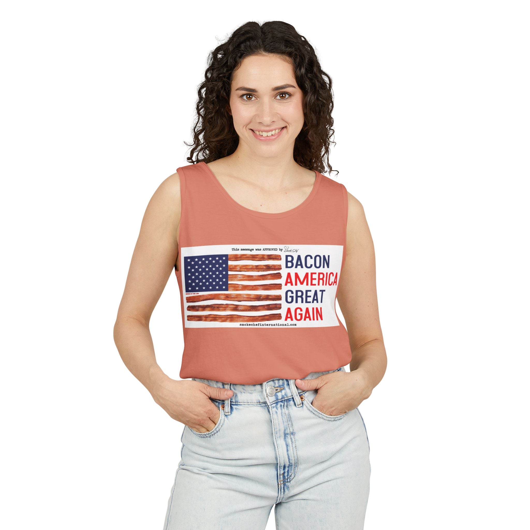 Bacon America Great Again Tank Top | American Flag Bacon Graphic