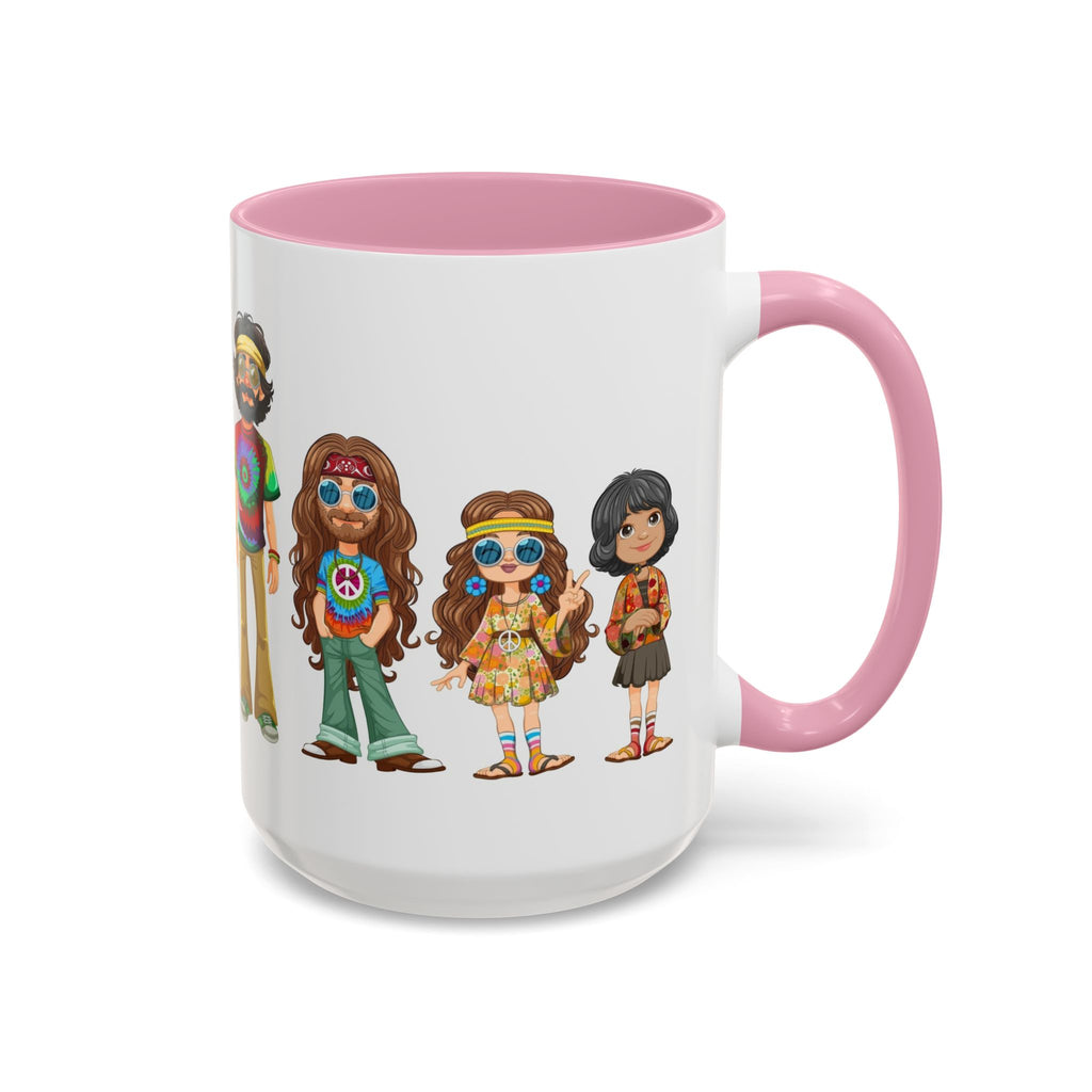 Retro Hippie Characters Mug | 11oz or 15oz Color Accent Ceramic