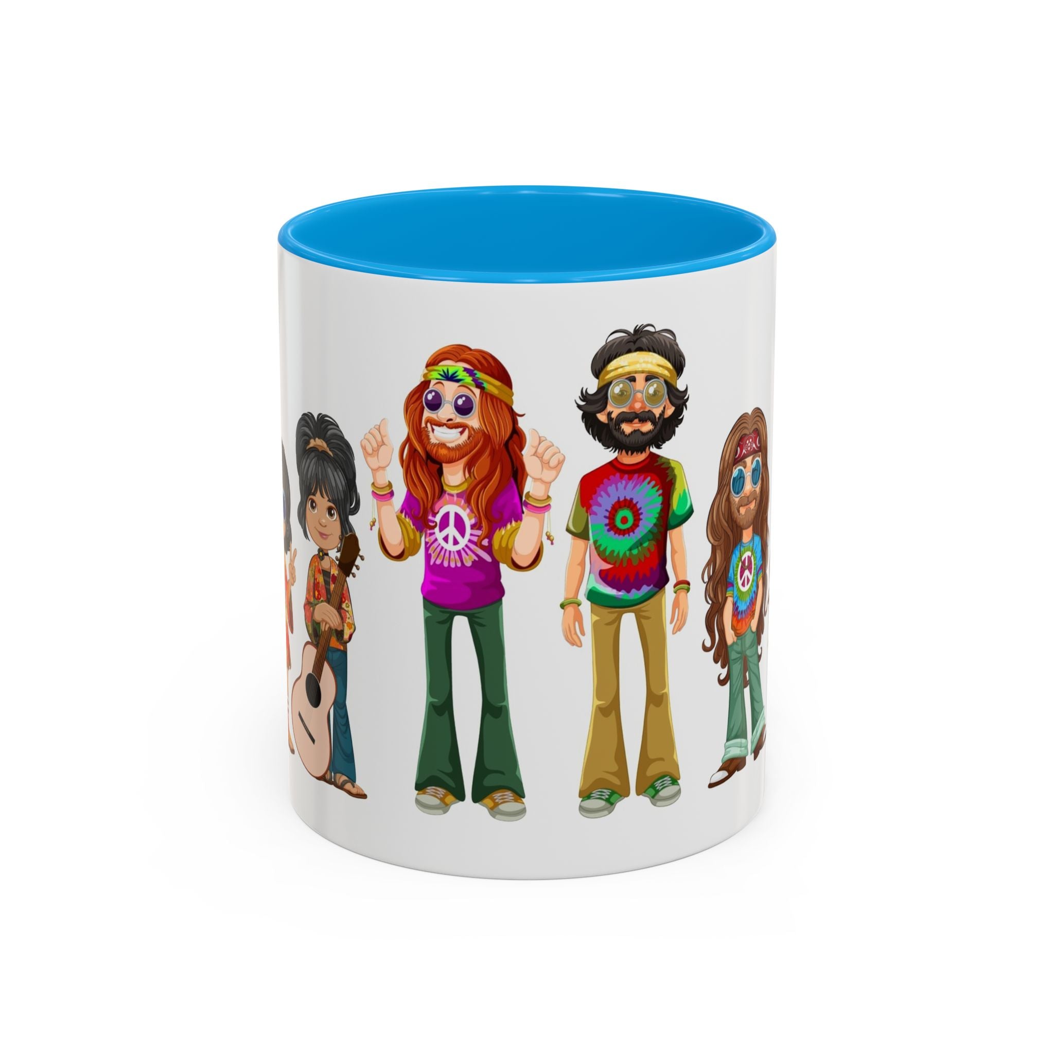 Retro Hippie Characters Mug | 11oz or 15oz Color Accent Ceramic