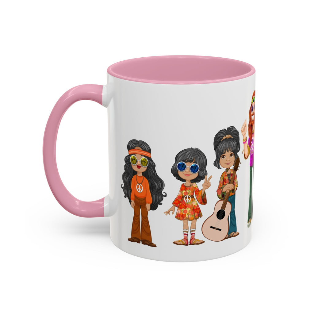 Retro Hippie Characters Mug | 11oz or 15oz Color Accent Ceramic