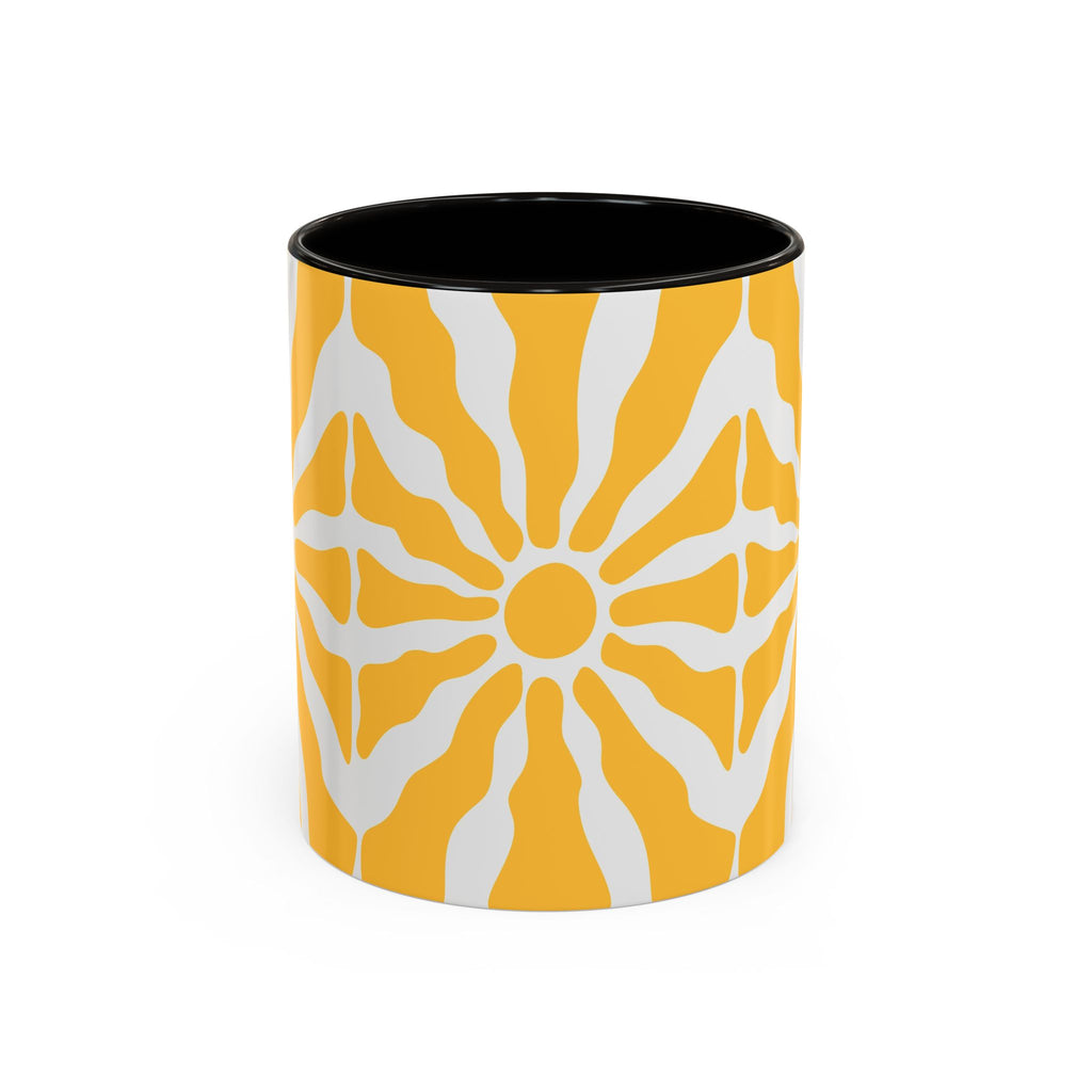 Yellow Sunburst Mug | Ceramic Coffee Cup
