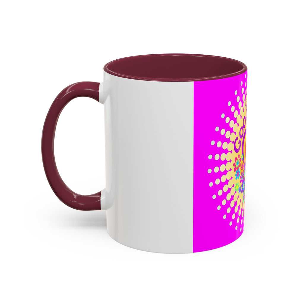 Good Vibes Peace Heart Floral Mug | Colorful 11oz 15oz Ceramic