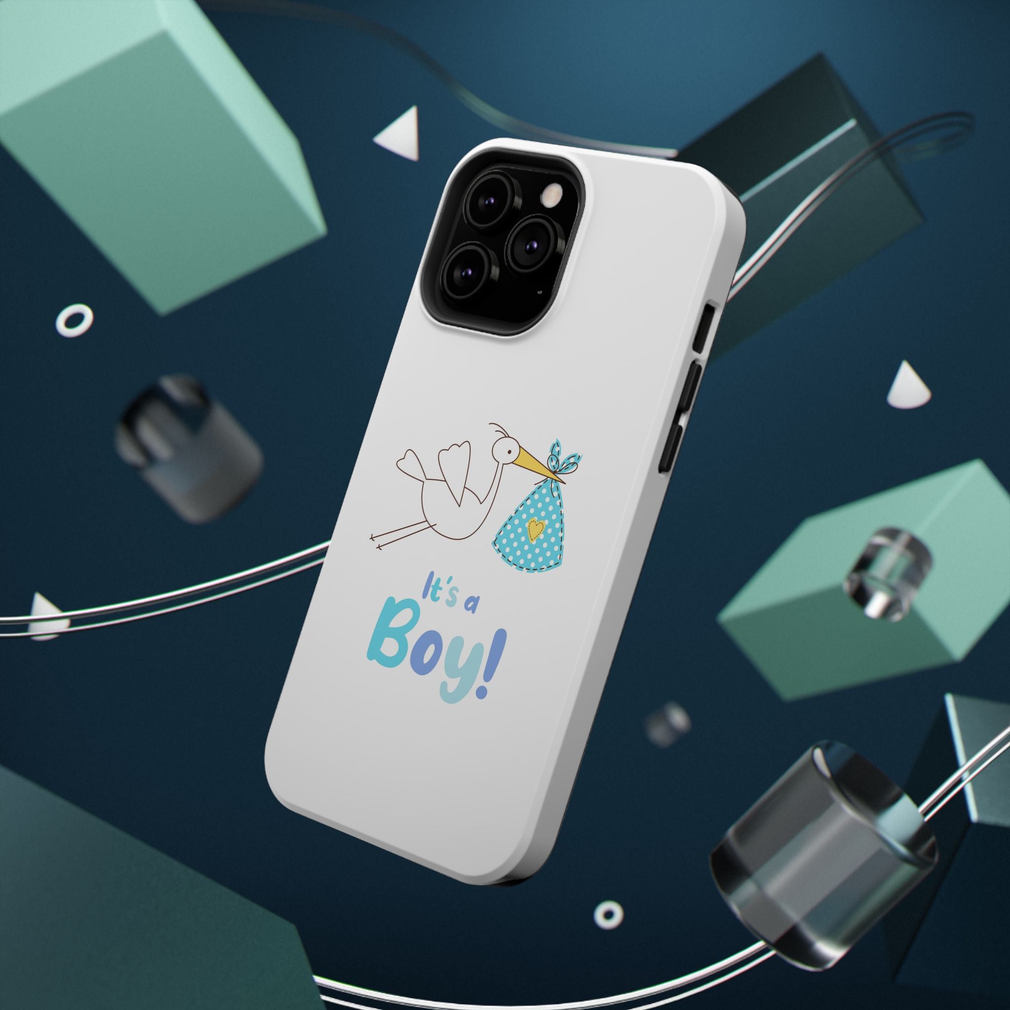 Stork 'It's a Boy' Phone Case | Impact-Resistant Case