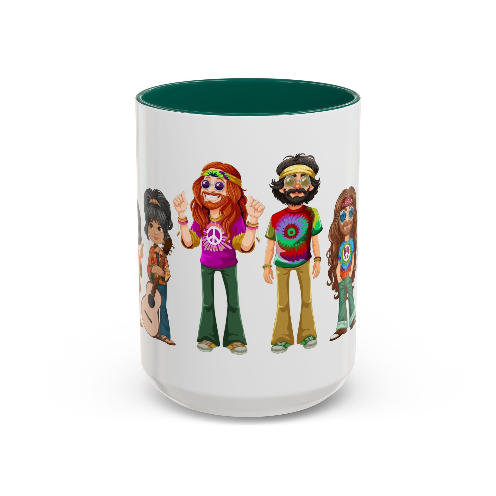 Retro Hippie Characters Mug | 11oz or 15oz Color Accent Ceramic