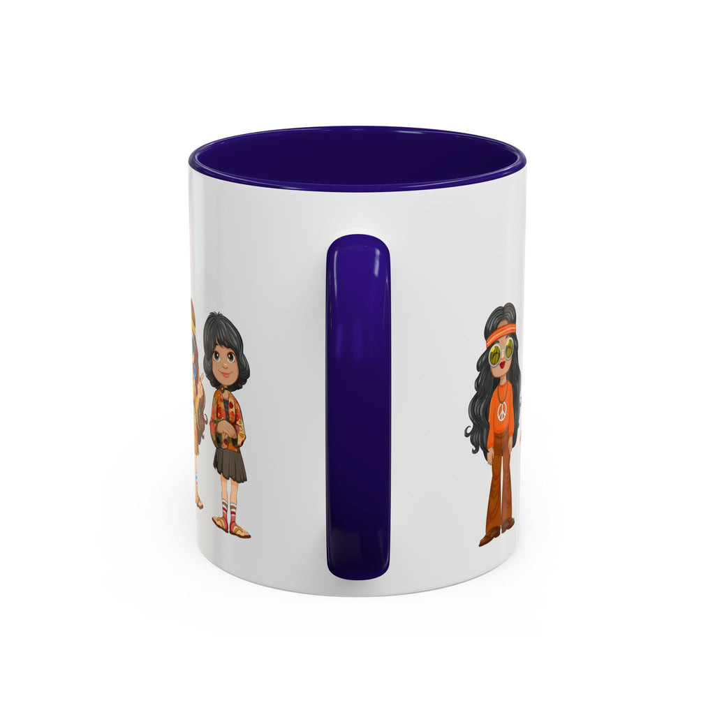 Retro Hippie Characters Mug | 11oz or 15oz Color Accent Ceramic
