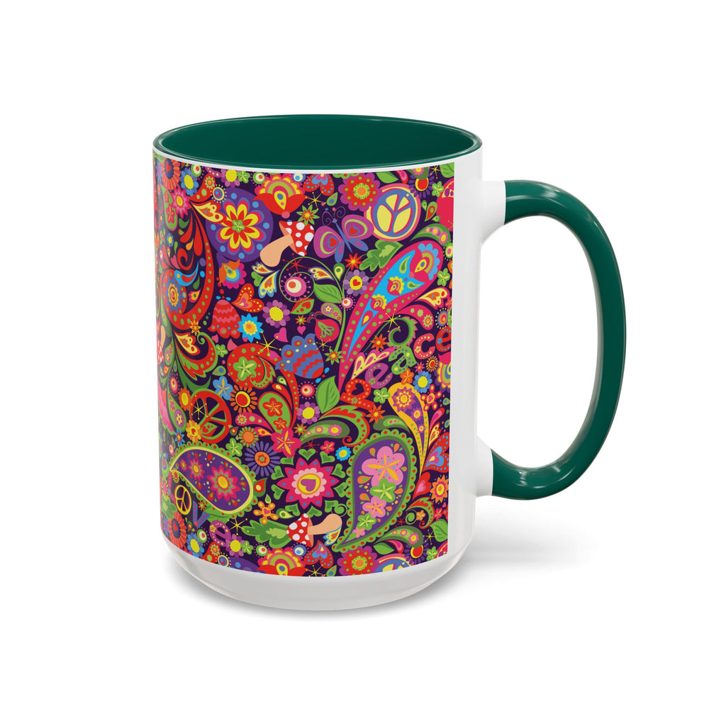 Psychedelic Paisley Peace Mug | Colorful 11oz or 15oz Ceramic