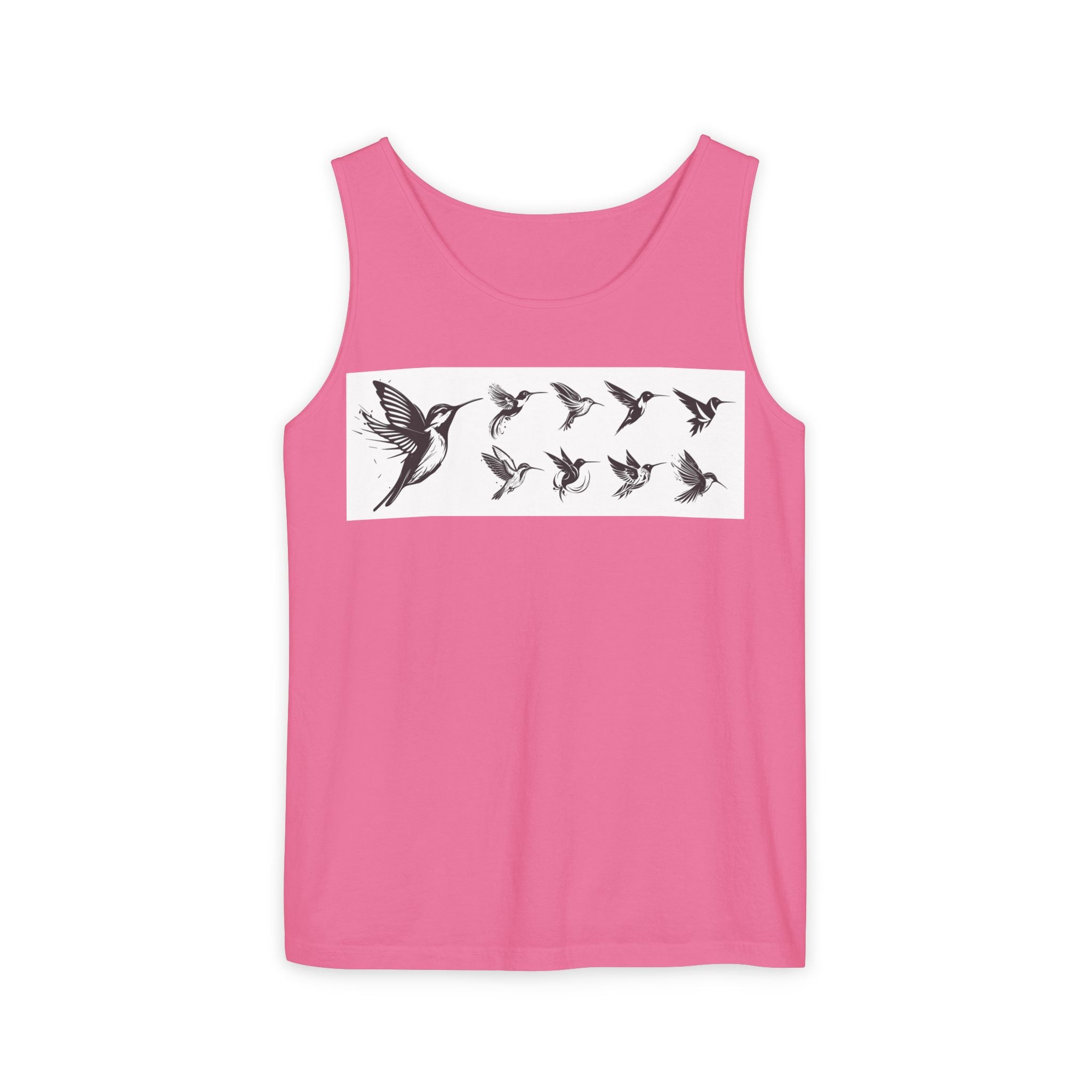 Hummingbird Flight Pattern Tank Top | Bird Silhouette Nature Tee