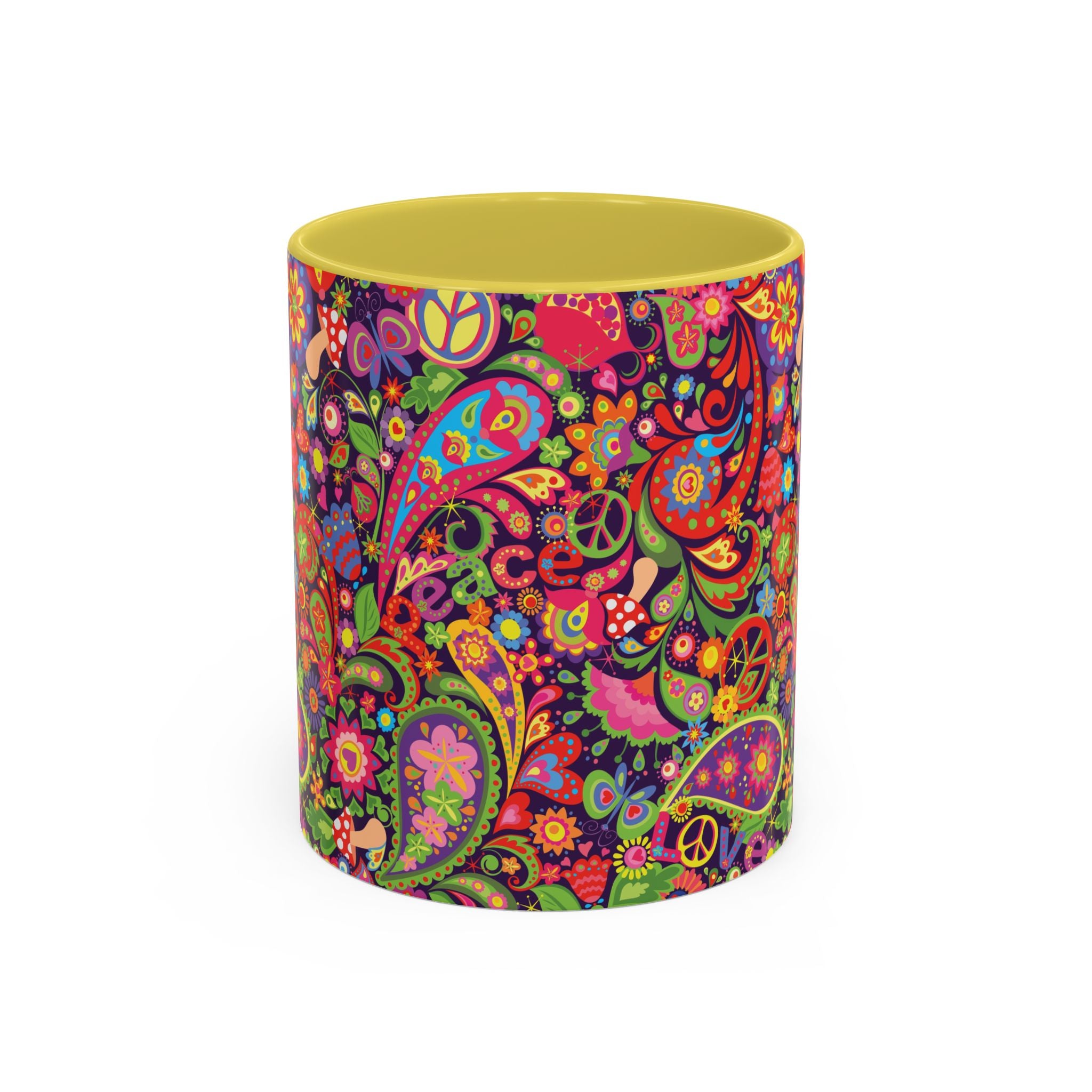 Psychedelic Paisley Peace Mug | Colorful 11oz or 15oz Ceramic