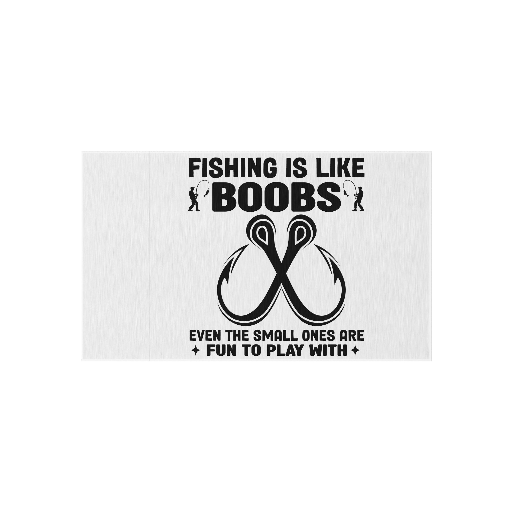 Fishing Is Like Boobs Outdoor Rug | Funny Fishing Hook Graphic