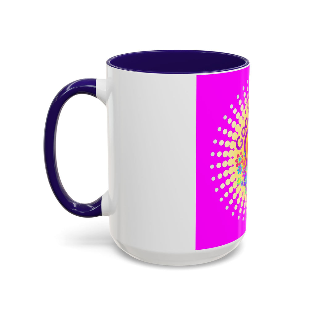 Good Vibes Peace Heart Floral Mug | Colorful 11oz 15oz Ceramic
