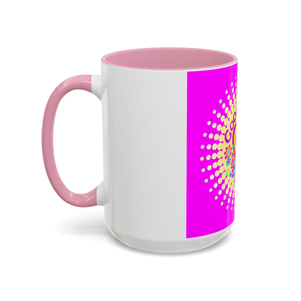 Good Vibes Peace Heart Floral Mug | Colorful 11oz 15oz Ceramic