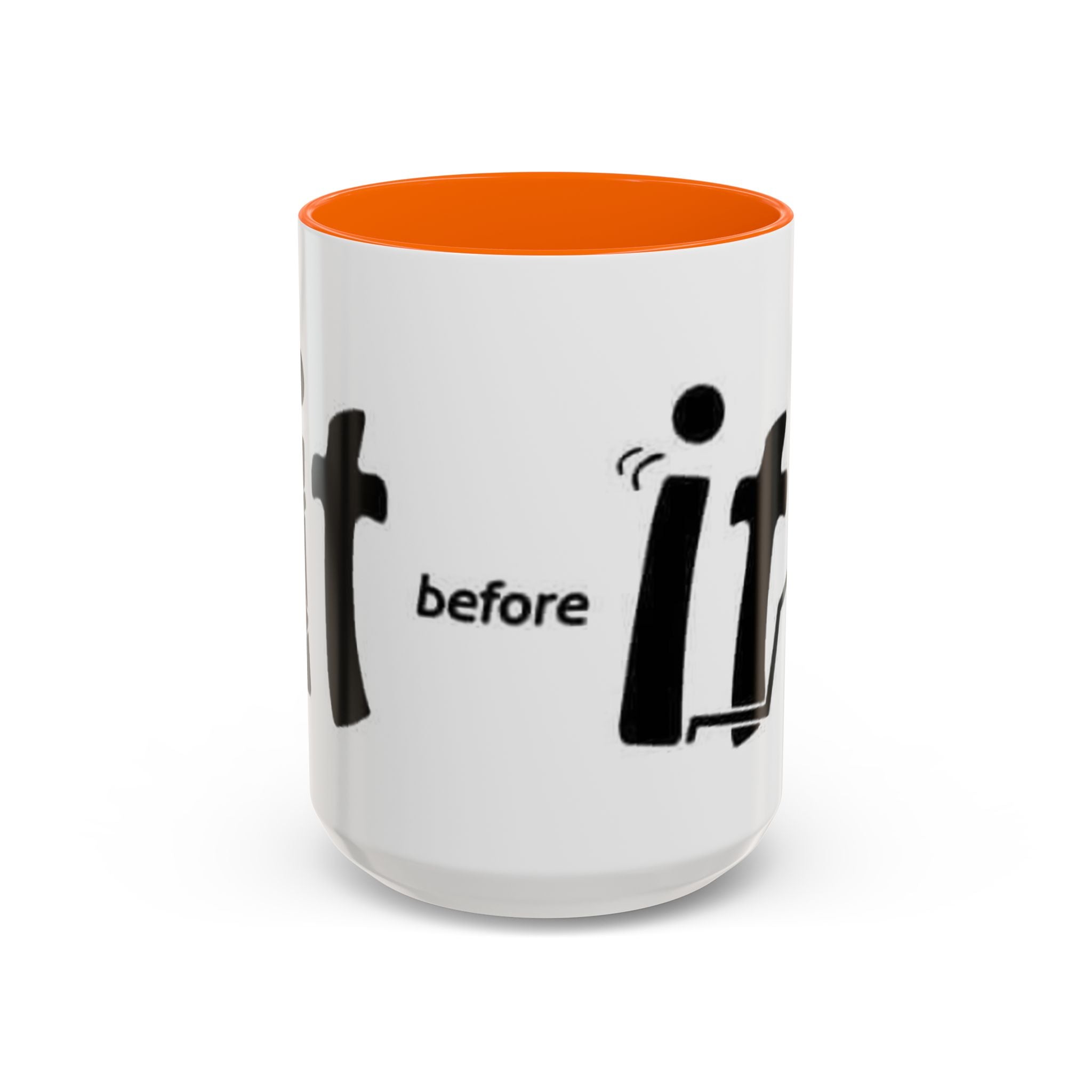 Sit Before It Mug | Funny Stick Figure Coffee Cup, Morning Routine Accent Mug