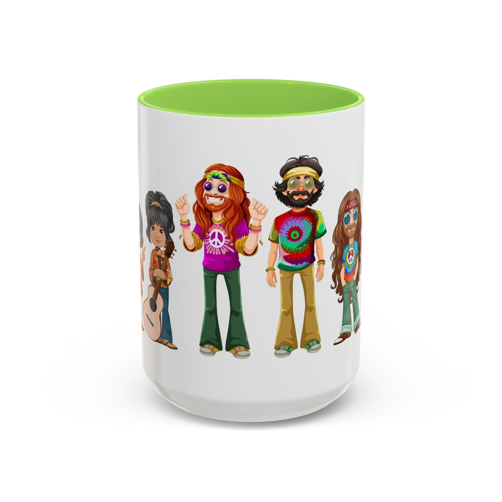 Retro Hippie Characters Mug | 11oz or 15oz Color Accent Ceramic