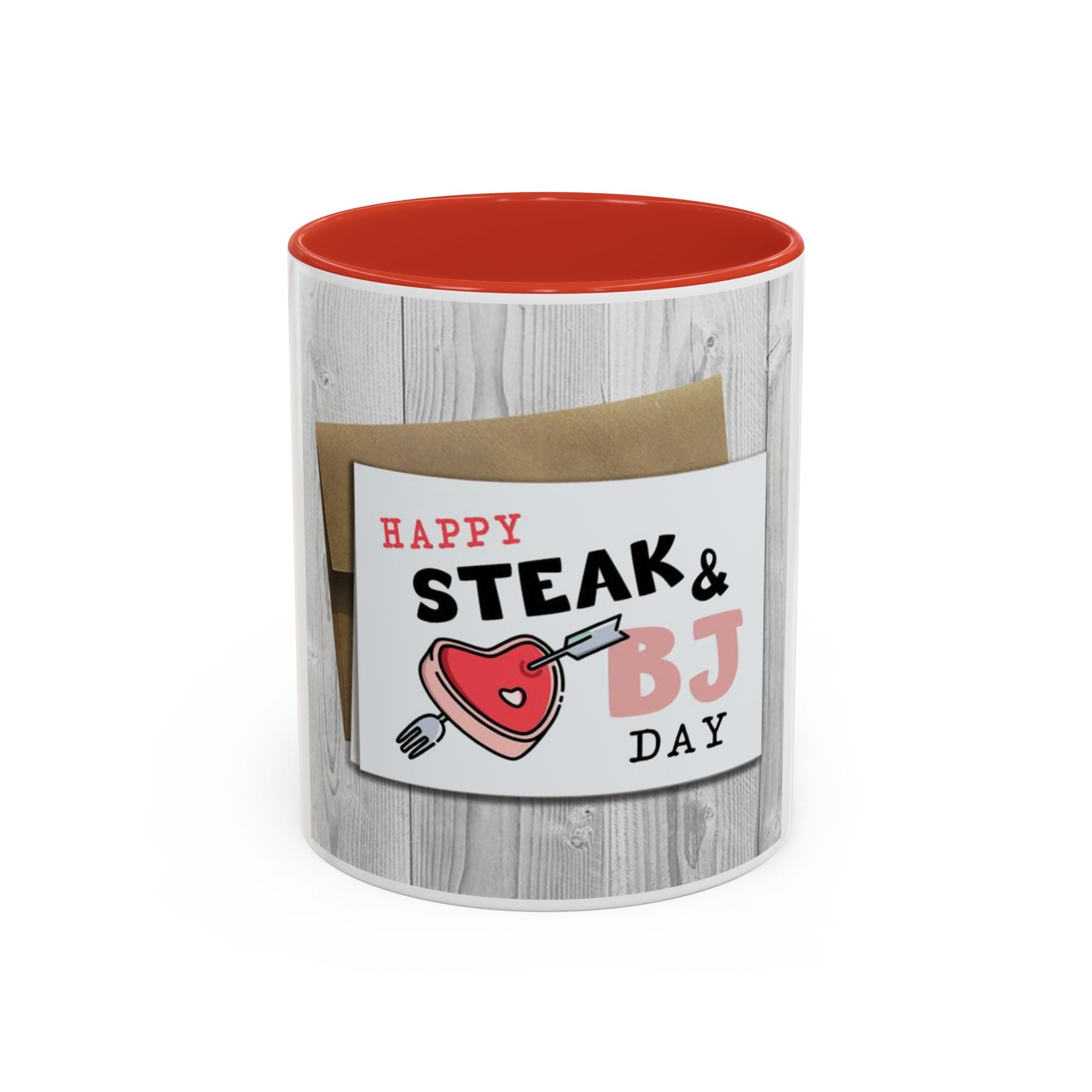 Happy Steak & BJ Day Mug | Novelty Coffee Mug, Humorous Holiday Design