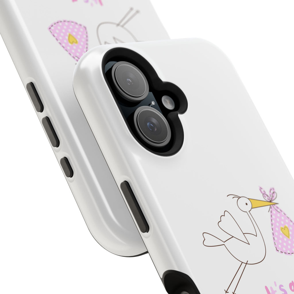 Phone Case - "It's a Girl!" Stork Baby Announcement Impact-Resistant Case