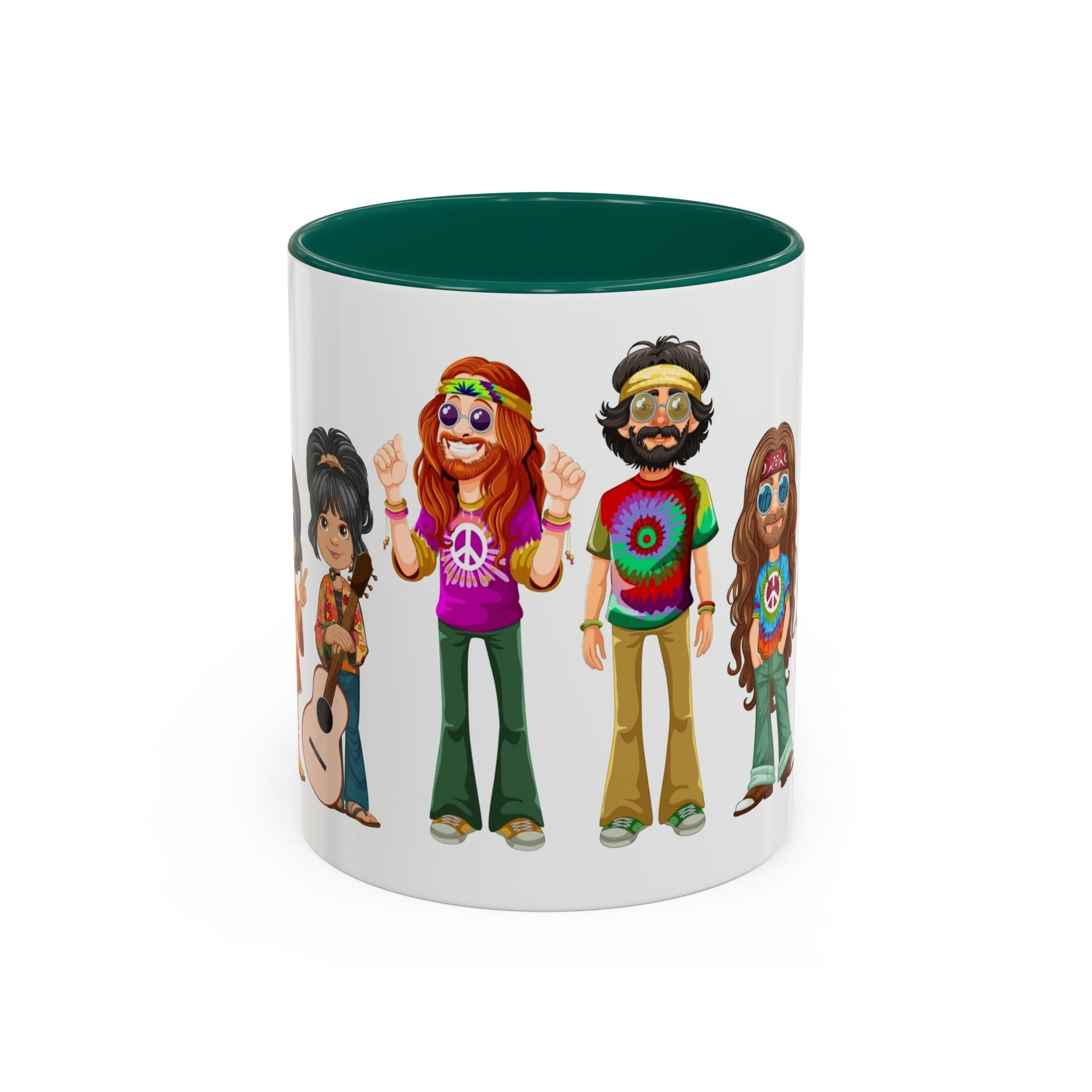 Retro Hippie Characters Mug | 11oz or 15oz Color Accent Ceramic