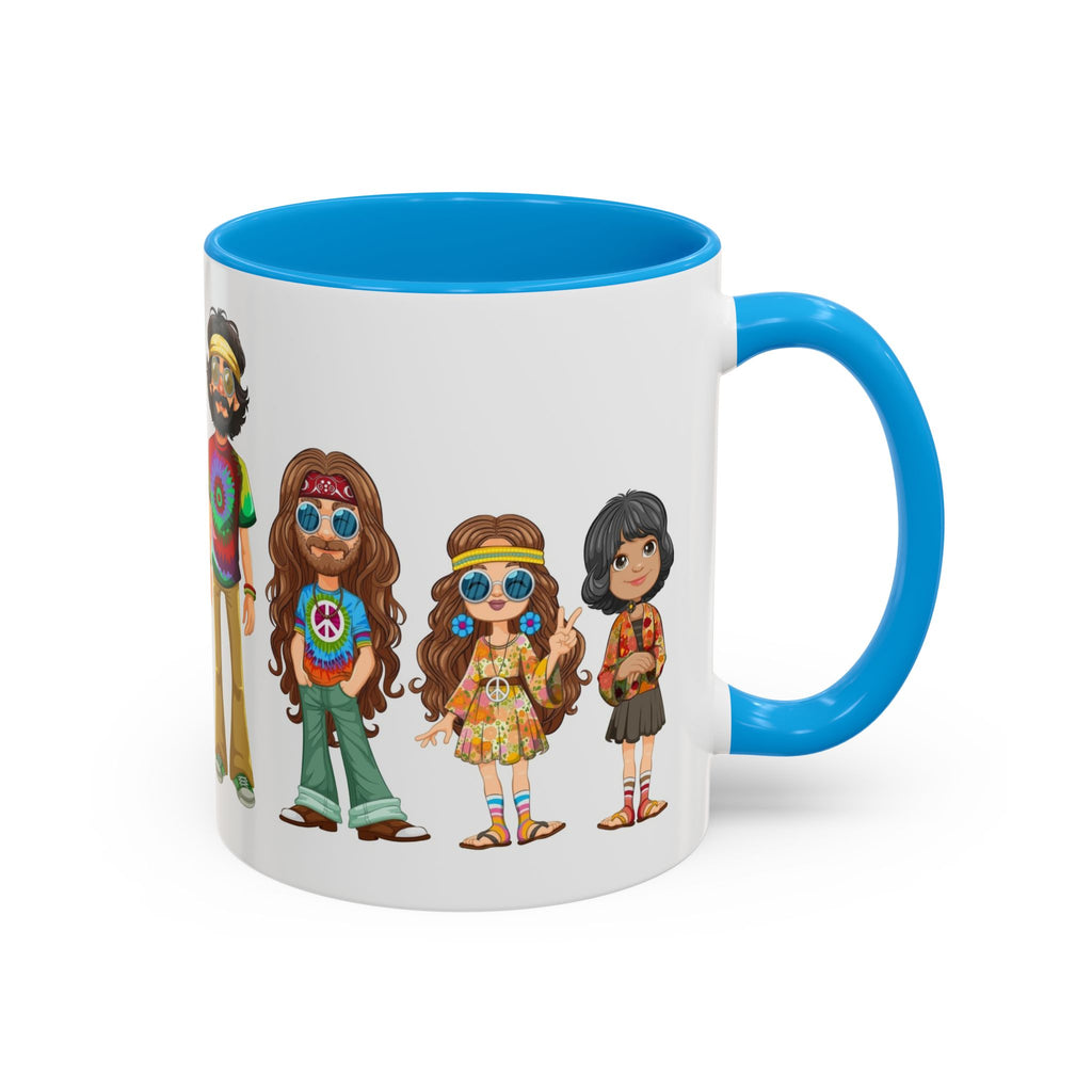 Retro Hippie Characters Mug | 11oz or 15oz Color Accent Ceramic