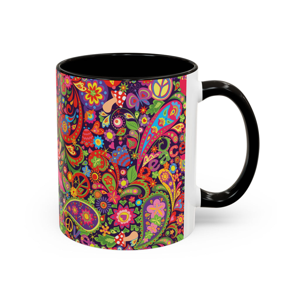 Psychedelic Paisley Peace Mug | Colorful 11oz or 15oz Ceramic